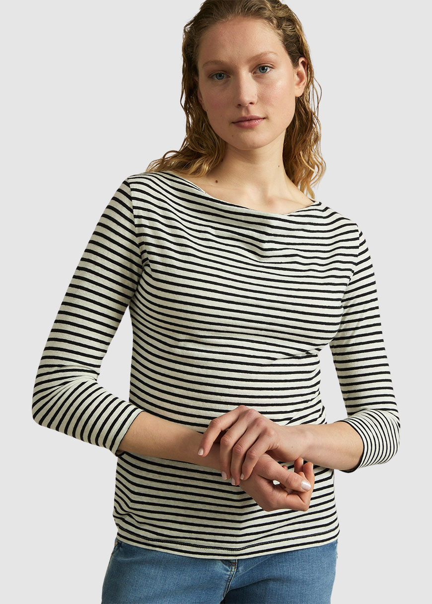Streifen-Wasserfallshirt Streifen-Wasserfallshirt
