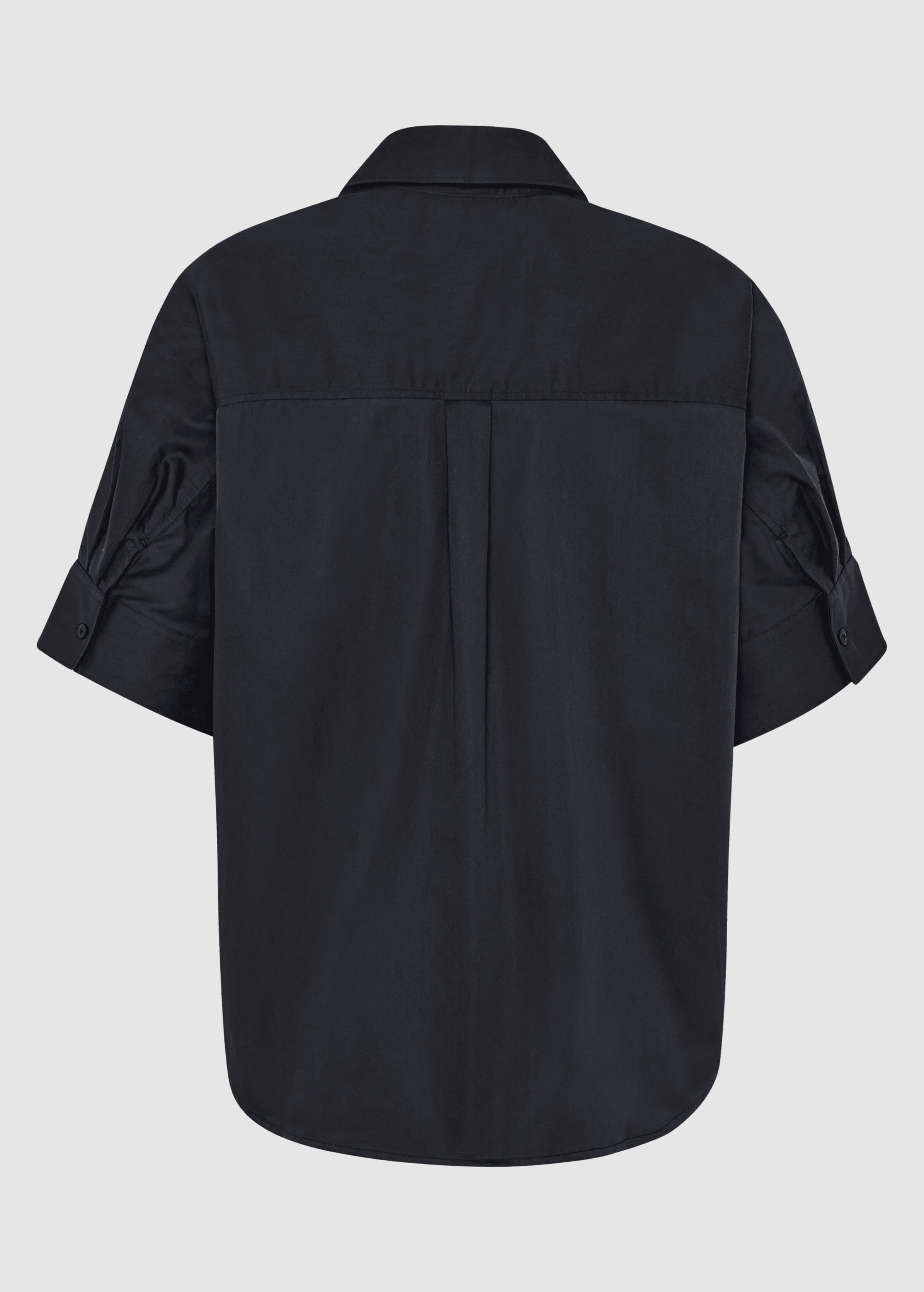 Moss Relaxed Linen-MIX Short Sleeve Shirt Black Jet