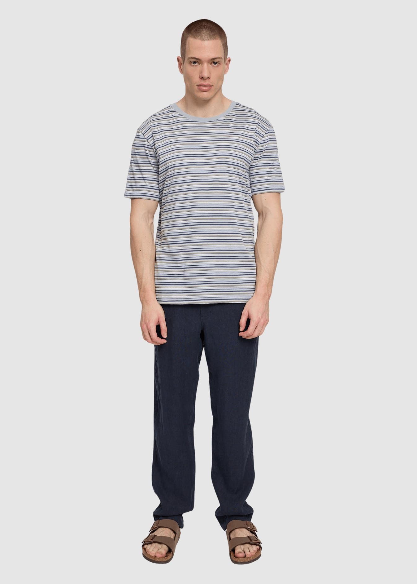 Retro Striped T-Shirt Ice Blue Multicolor