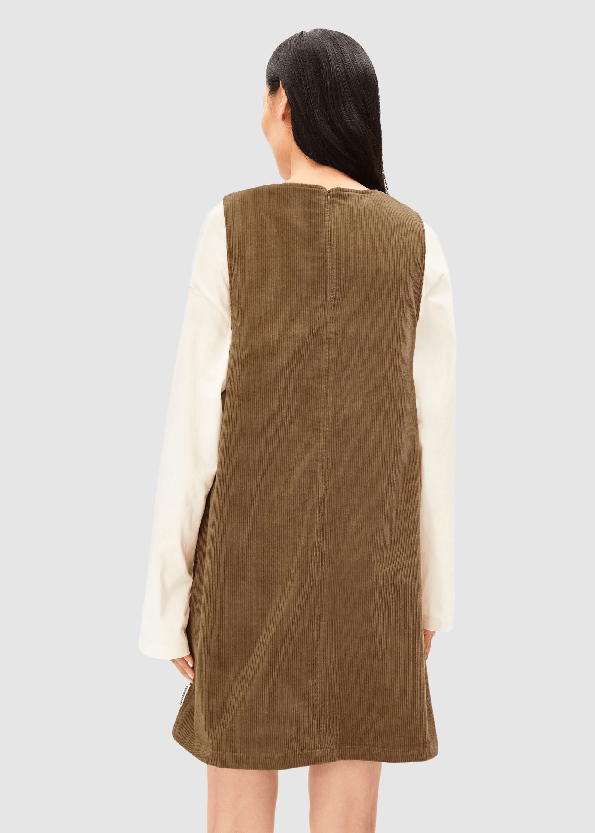 Corduroy R-Neck Mini Dress Amberwood