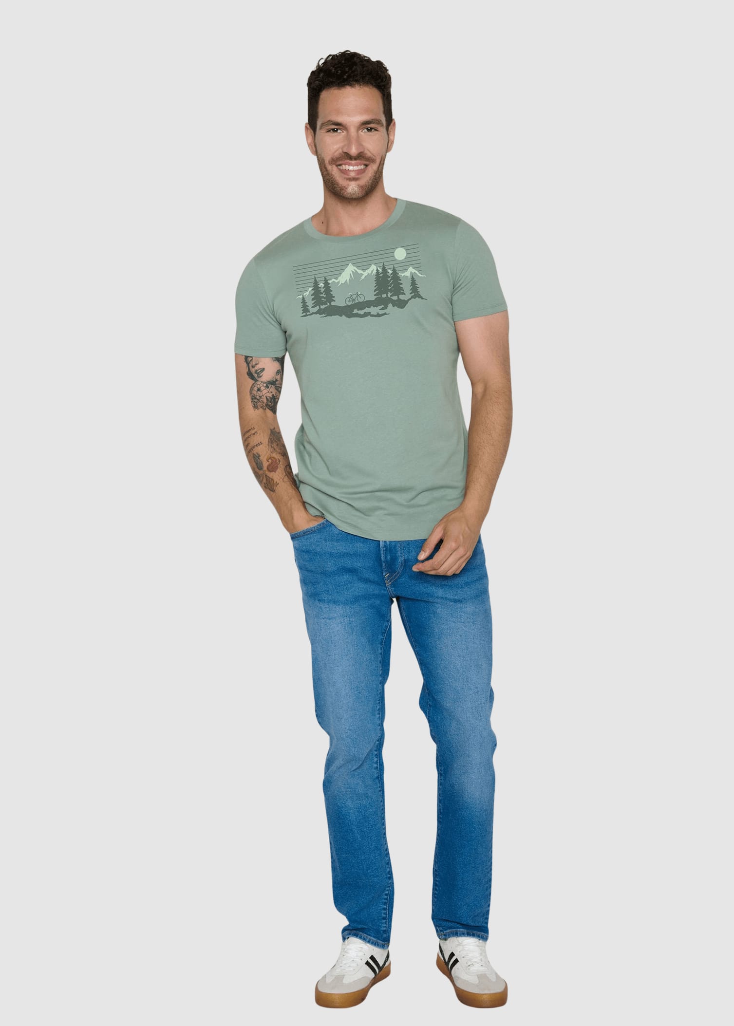 Bike Mountain Pines Guide T-Shirt Soft Sage Bike Mountain Pines Guide T-Shirt Soft Sage
