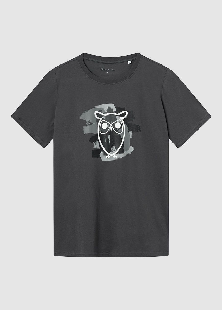 Regular Fit Owl Chest Print T-Shirt