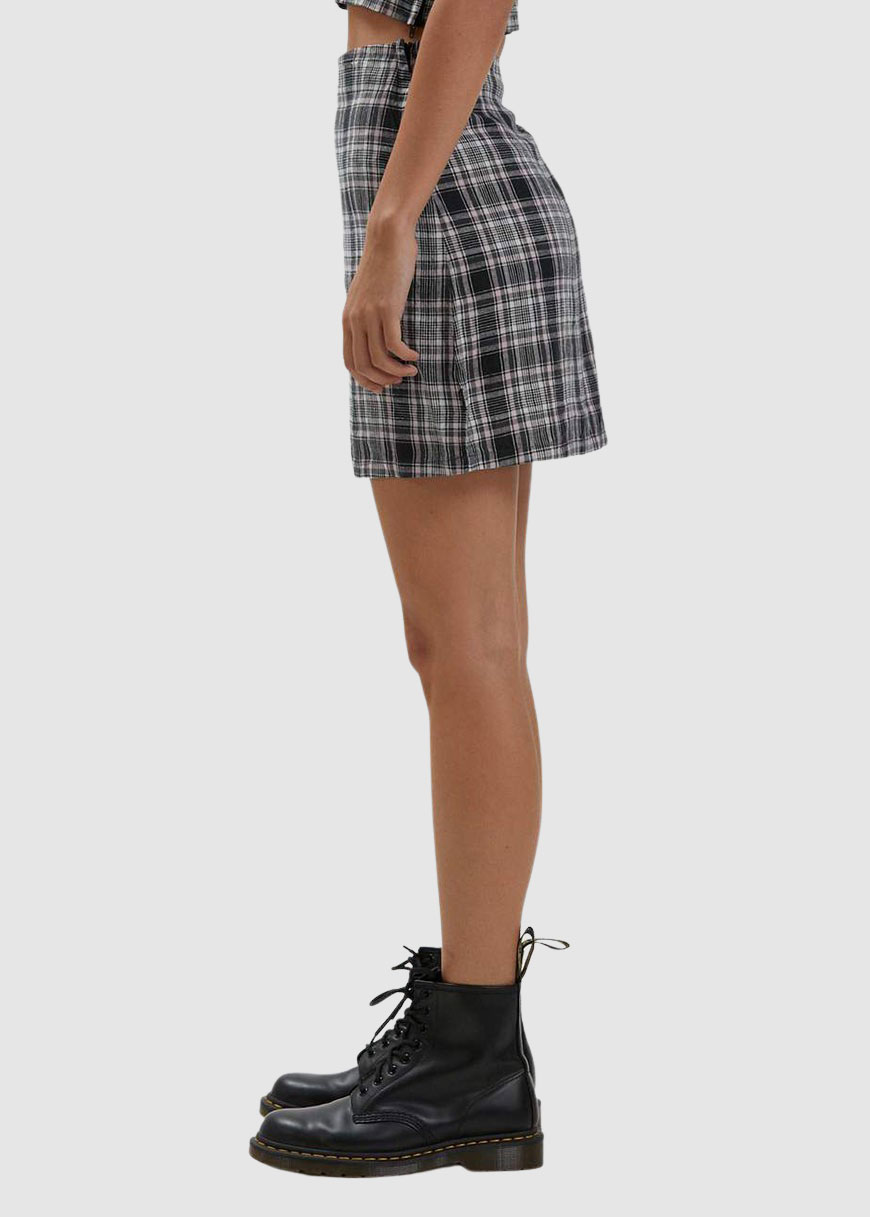 Riley Hemp Check Mini Skirt
