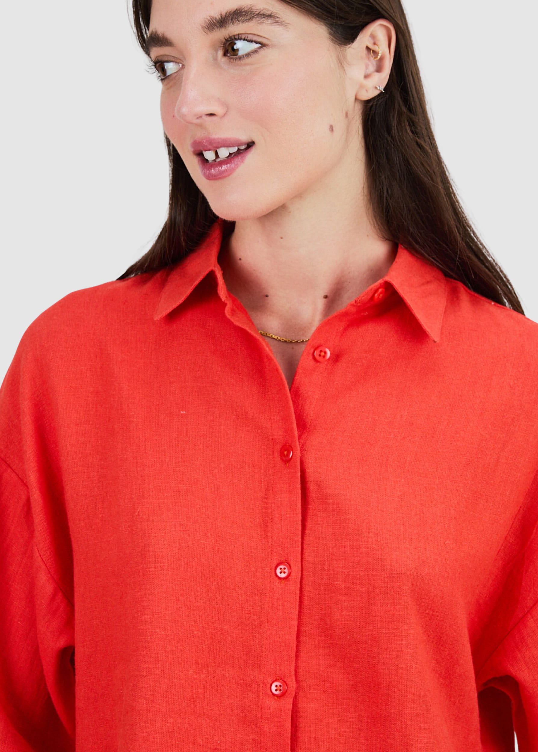 Boxy Squared Blouse Coral Boxy Squared Blouse Coral