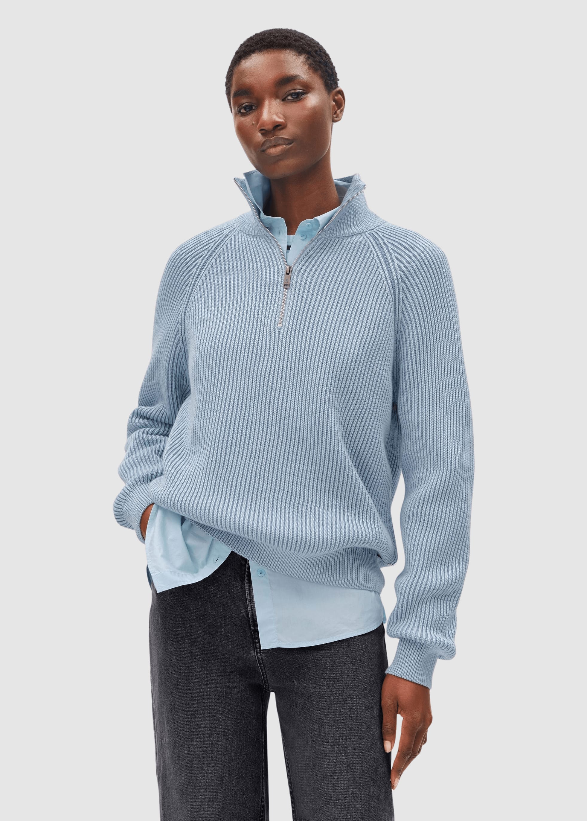 Troyer Vanisé Knit Sweater Blue Glow-Dark Blue Glow Troyer Vanisé Knit Sweater Blue Glow-Dark Blue Glow