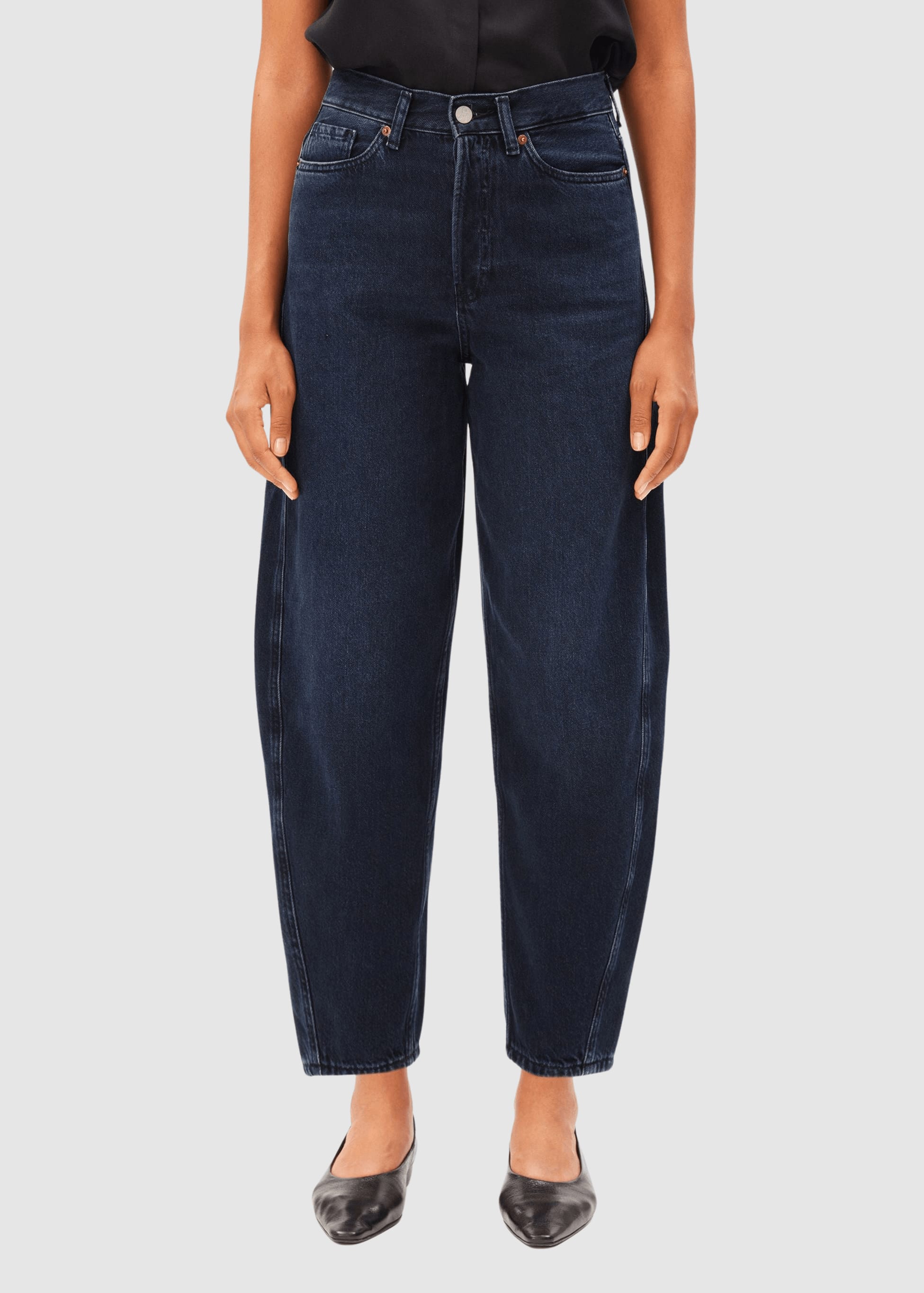 Baarly High Waist Barrel Jean Fluid Ink