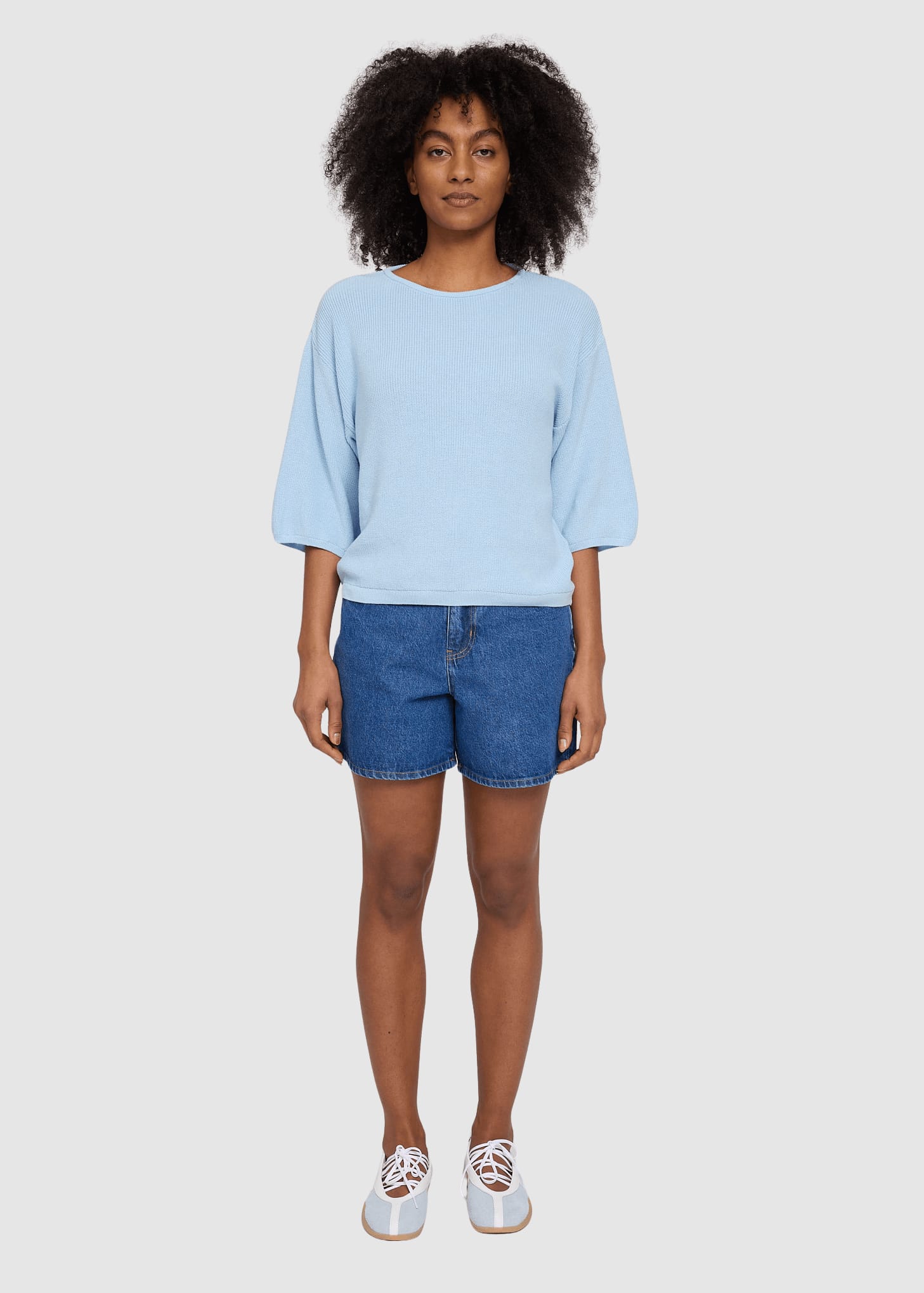 Half Sleeve Knit Jumper Dream Blue Half Sleeve Knit Jumper Dream Blue