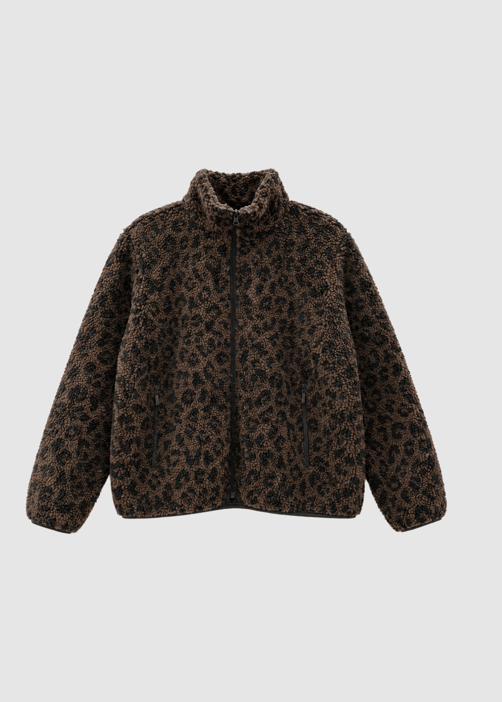 Printed Teddy-Fleece Jacket Chocolate Brown Printed
