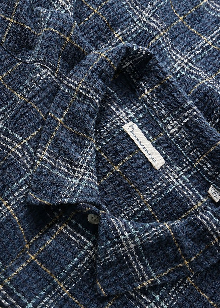knowledge_cotton_apparel_box_fit_seersucker_short_sleeved_shirt_SS_25_KCA_1090138_7034_Blue_Check_3_53acea3057 Box Fit Seersucker Short Sleeved Shirt
