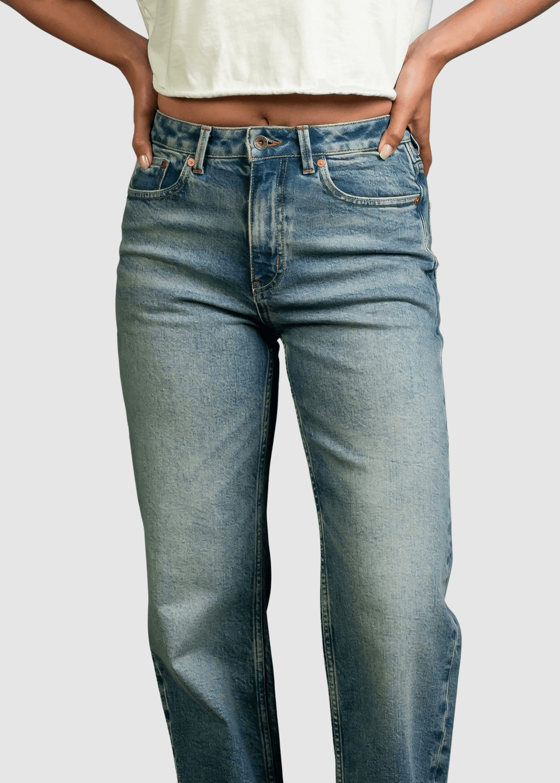 Izabella Straight Smoked Indigo