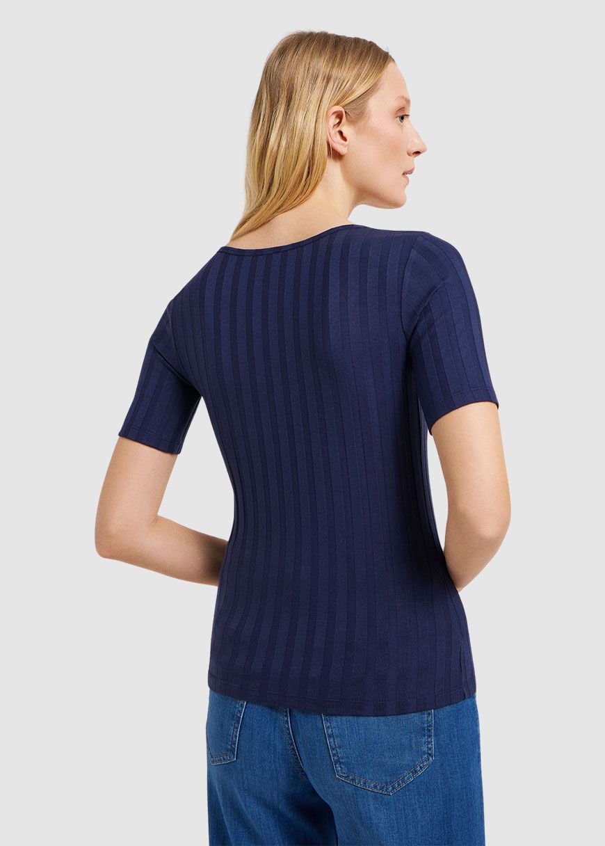 Halbarmshirt in Rippoptik