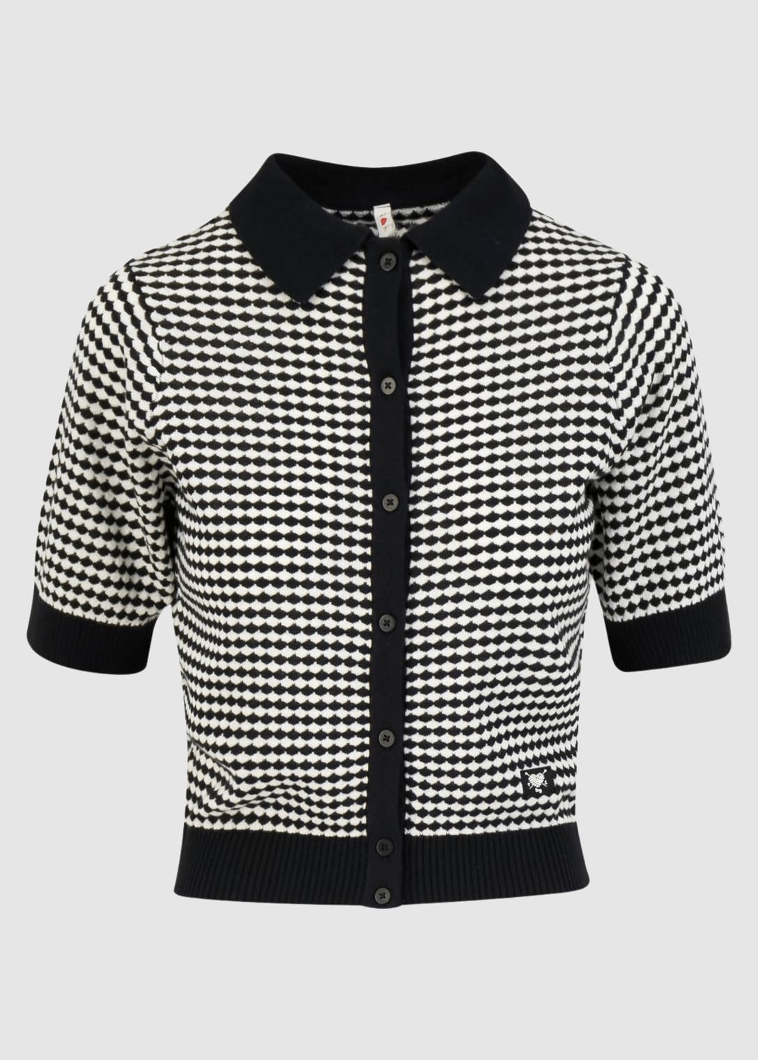 Petite Poloette Mixed Dots Black Beige Petite Poloette Mixed Dots Black Beige