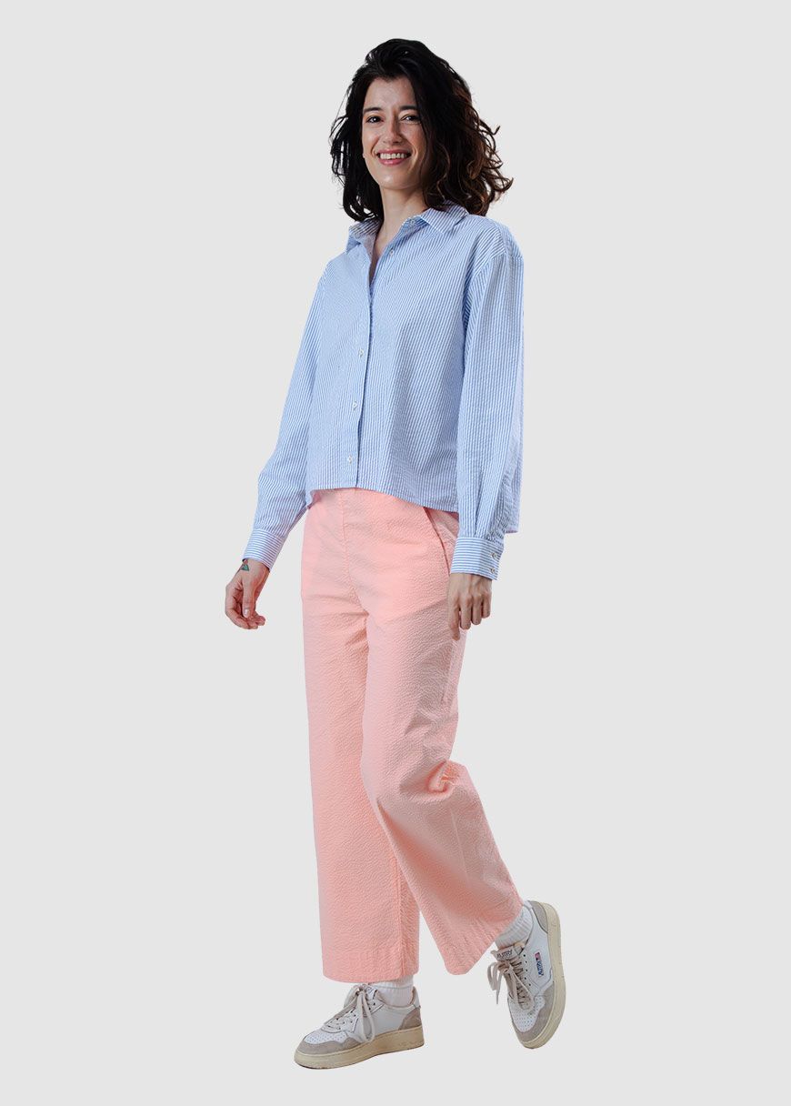 Seersucker New Boxy Blouse