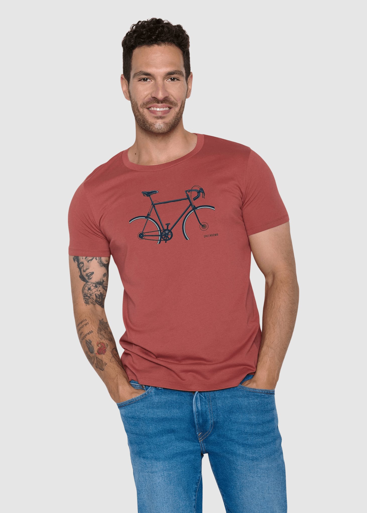 Bike Crop Guide T-Shirt Sunset Red Bike Crop Guide T-Shirt Sunset Red