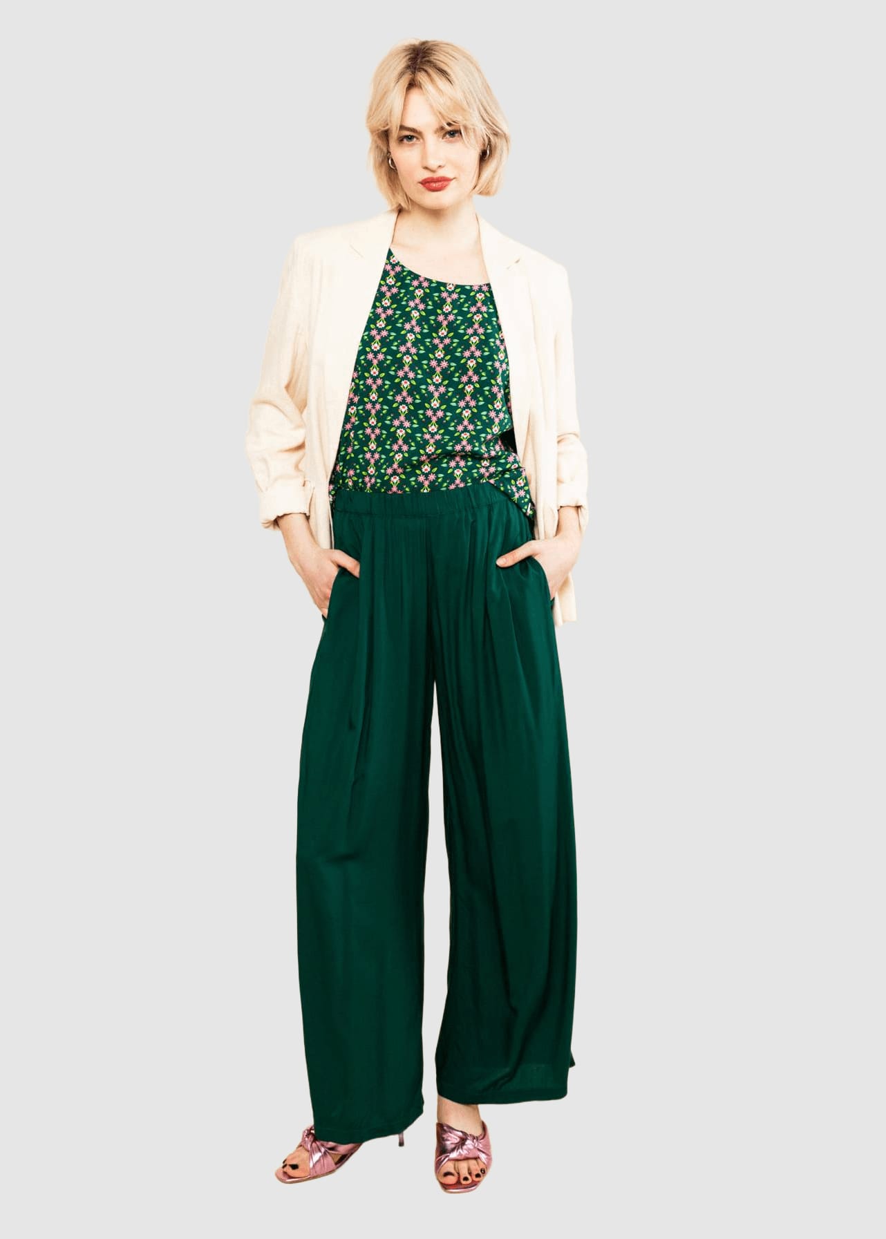 Breezy Palazzo Green Holiday Feeling Breezy Palazzo Green Holiday Feeling