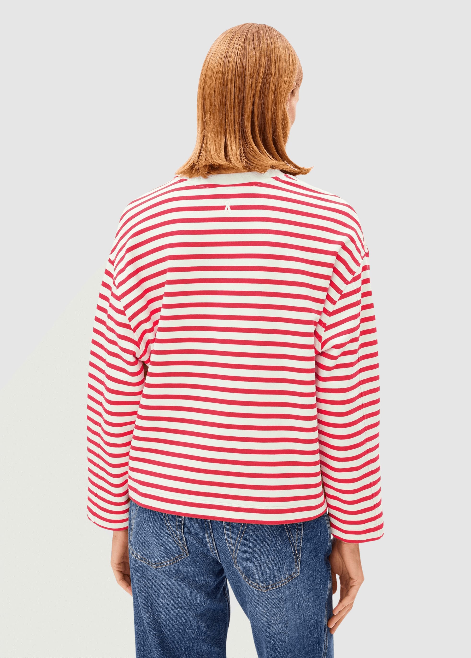 Frankaa Maarlen Stripe Sweat Undyed-Mars Red