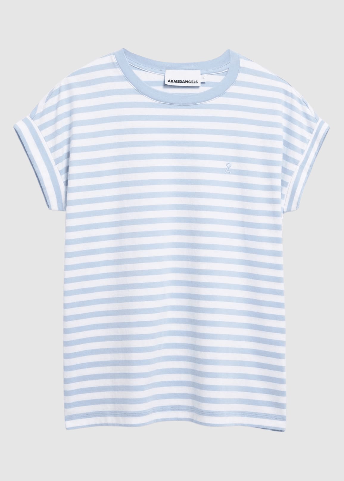 Idaara Stripe T-Shirt White Soft Blue