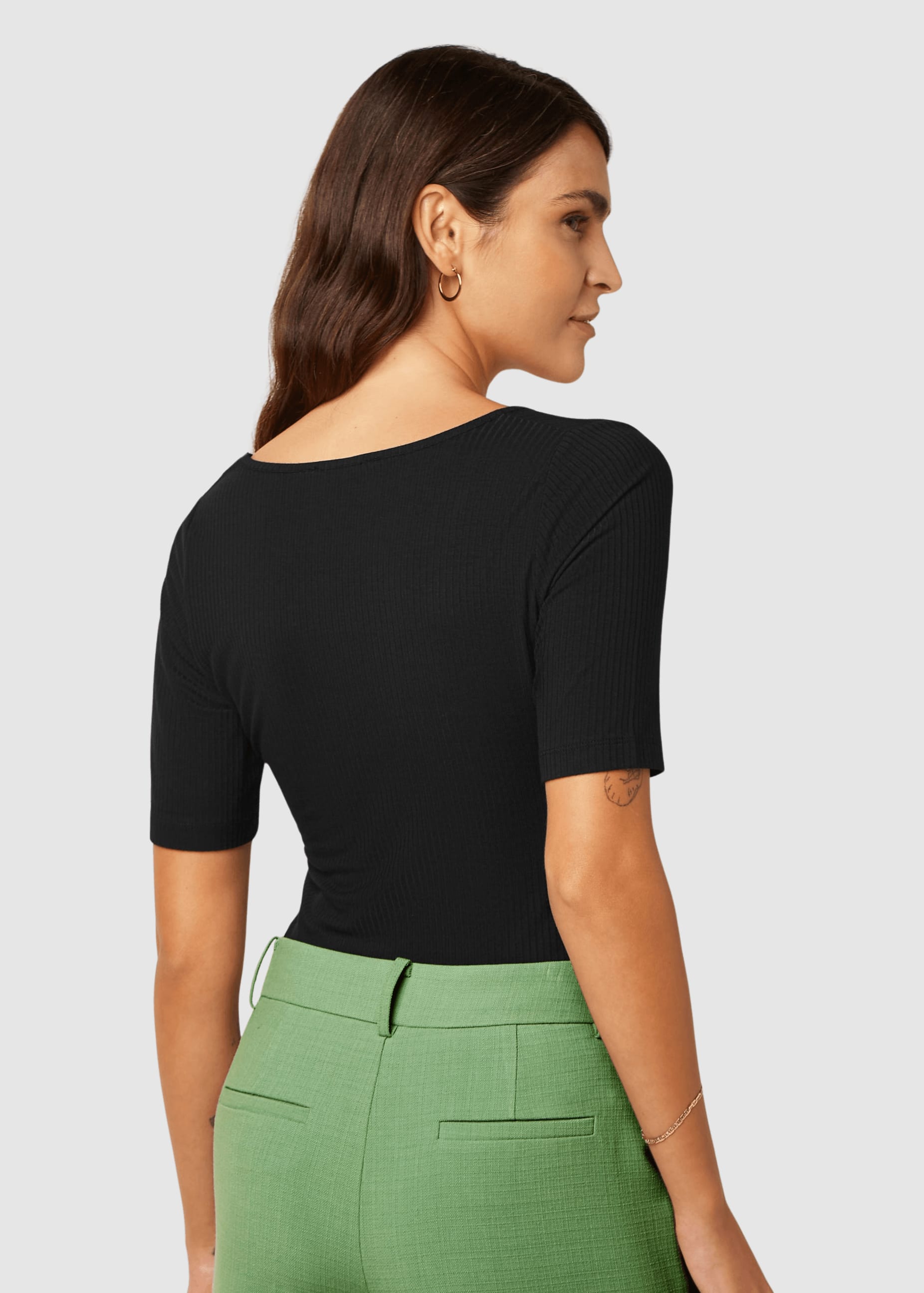Carice Top Uni Rib Black Carice Top Uni Rib Black