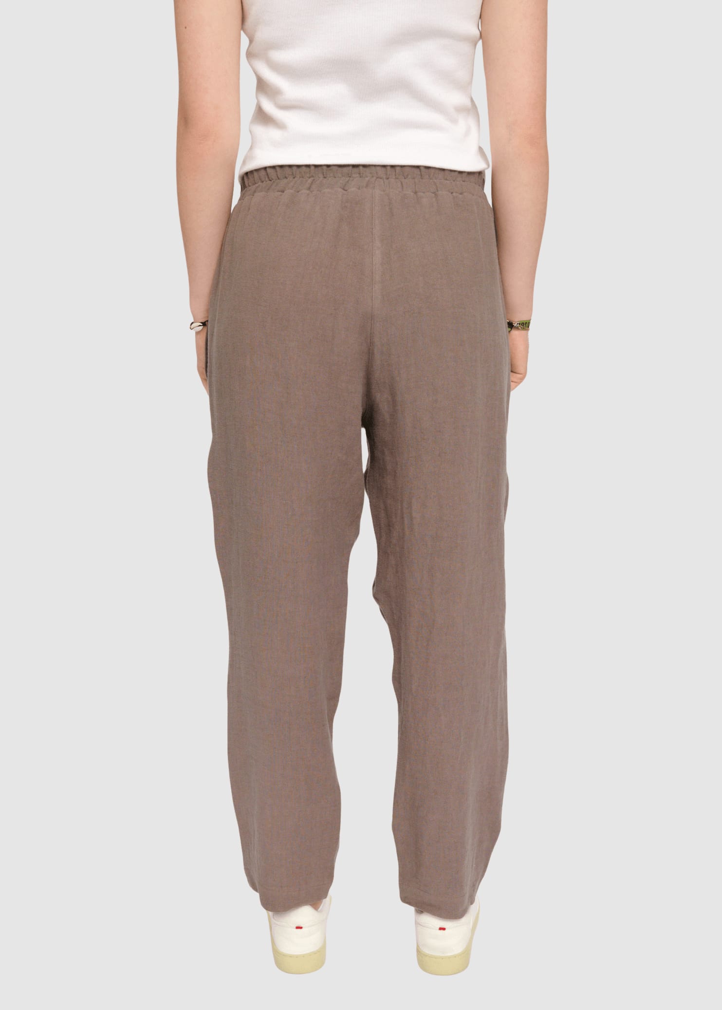 Straight Leg Linen Pants Grey Brown Straight Leg Linen Pants Grey Brown