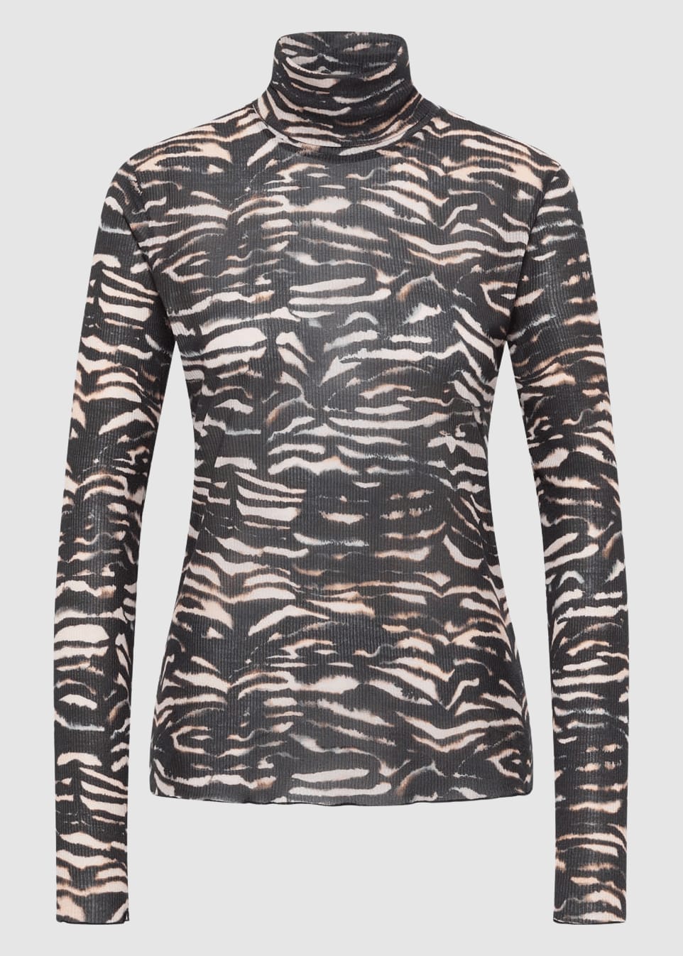 Rollkragenshirt Print Animal Stripes Rose