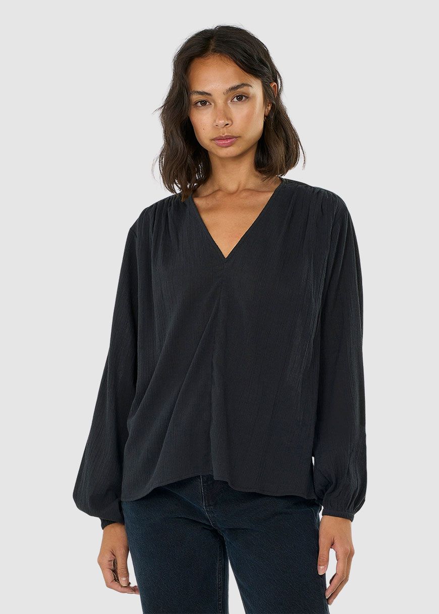 Cotton Crepe A-Shape Volume Sleeved Shirt Cotton Crepe A-Shape Volume Sleeved Shirt