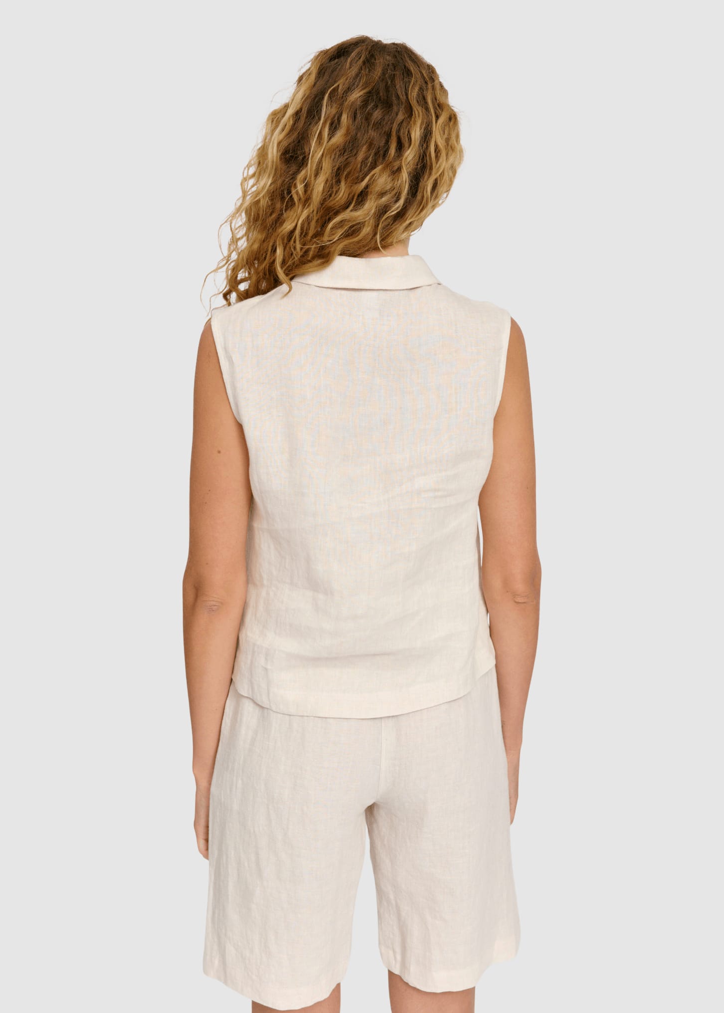 Sleeveless Linen Shirt Moon