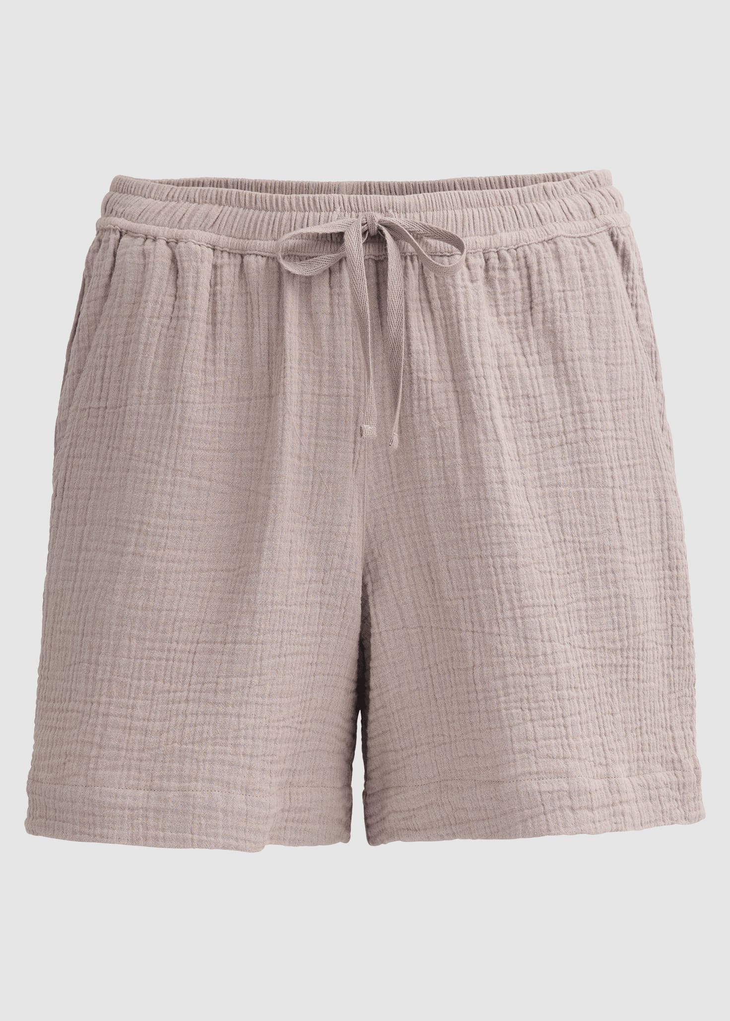 Musselin-Shorts Dunkelsand