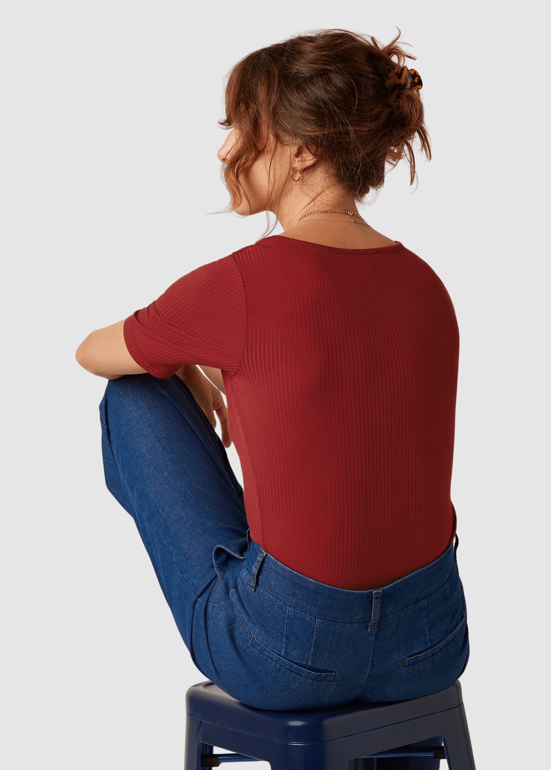 Carice Top Uni Rib Chili Red Carice Top Uni Rib Chili Red