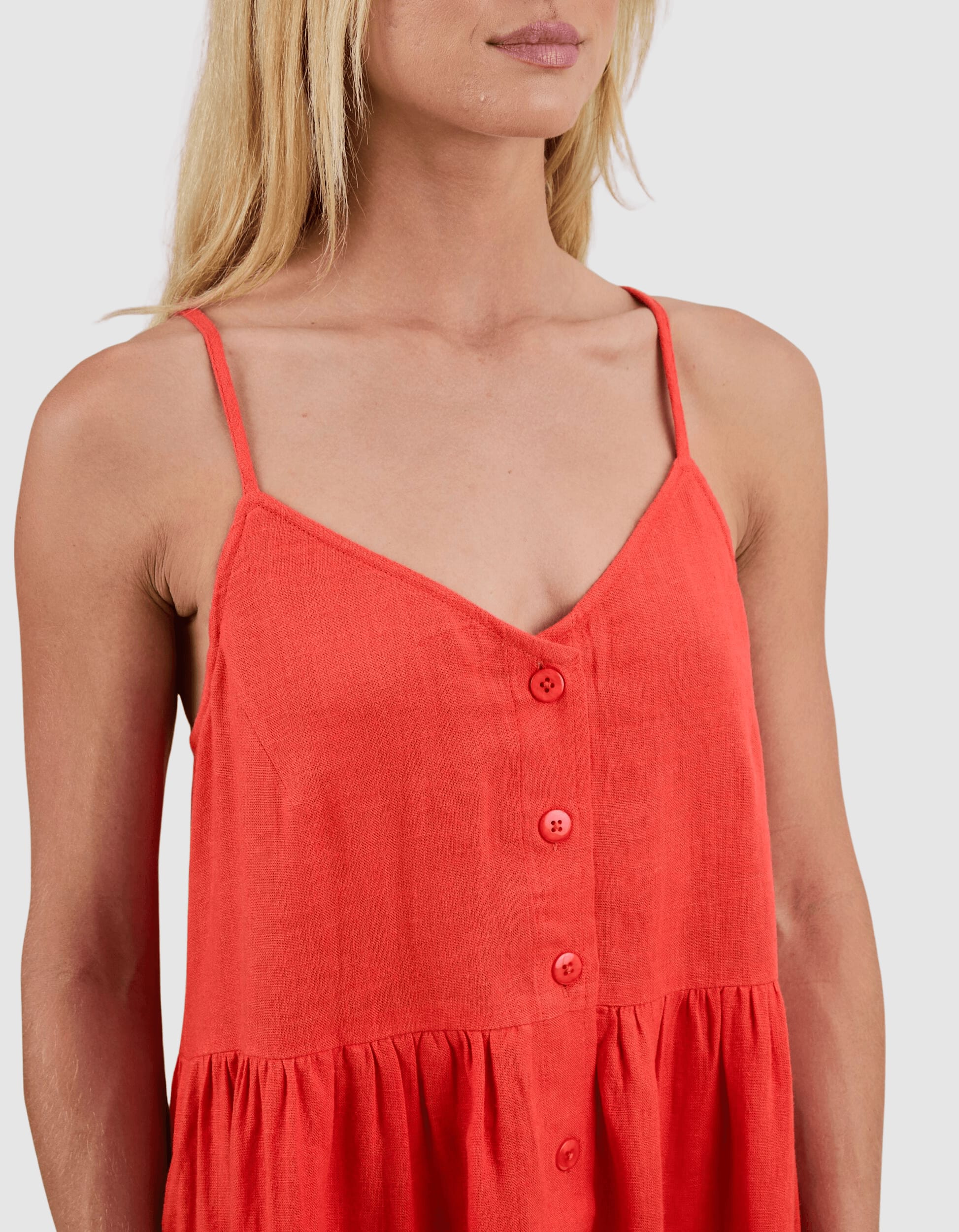 Strappy Loose Dress Coral