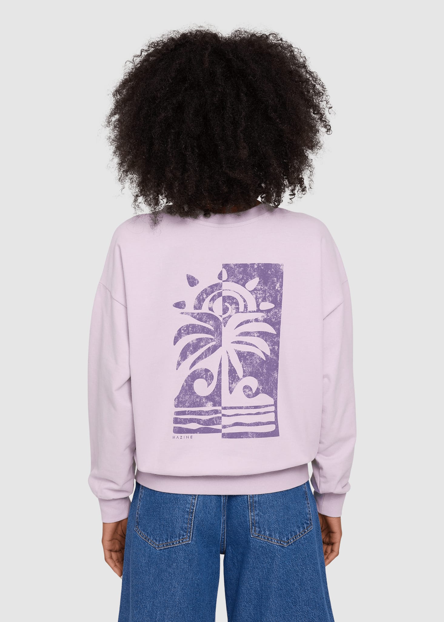 Back Print Sweatshirt Pastel Lilac/palm Back Print Sweatshirt Pastel Lilac/palm