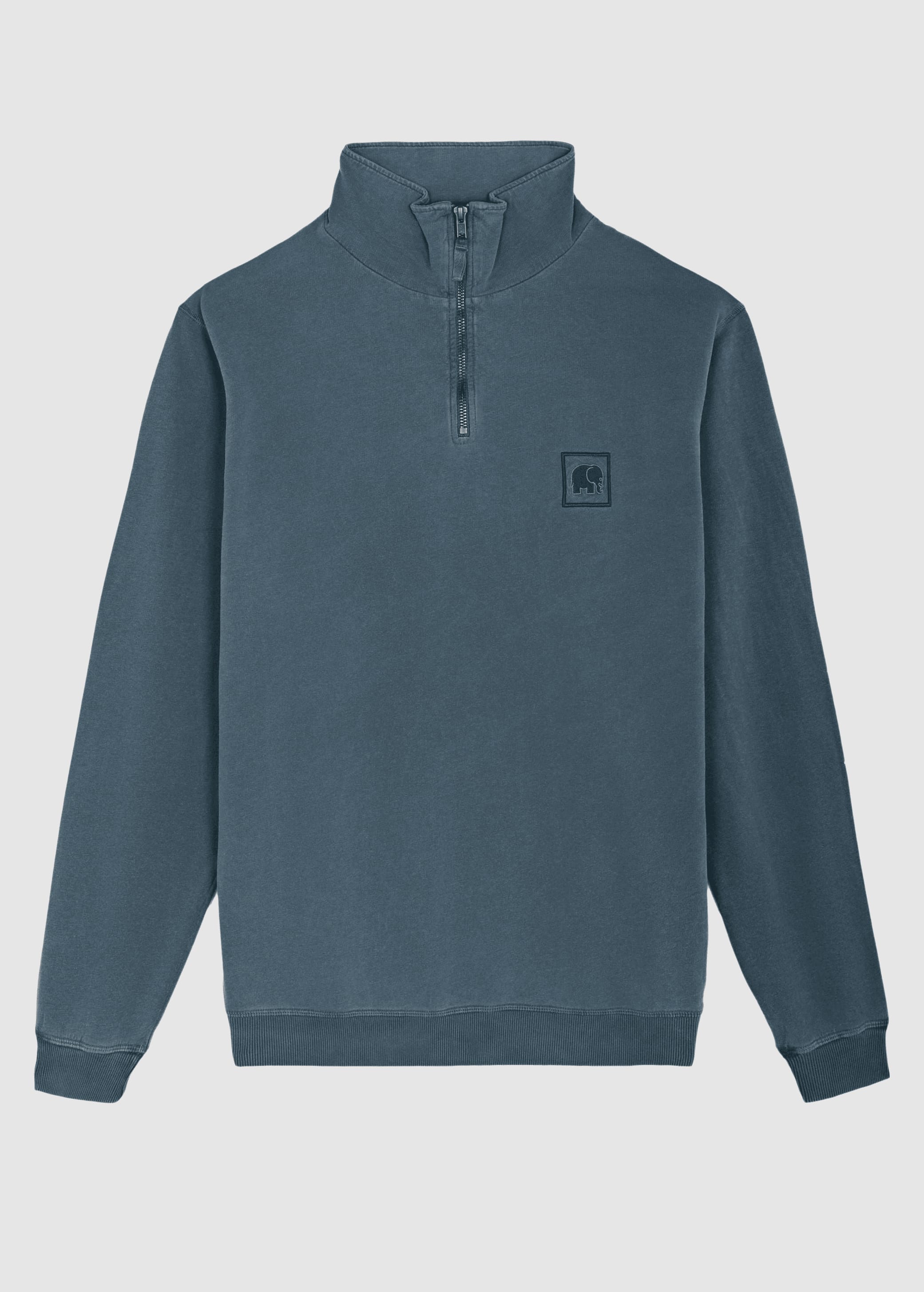 Sauce Pigment Dyed Quarter Zip Sweater Elm Green