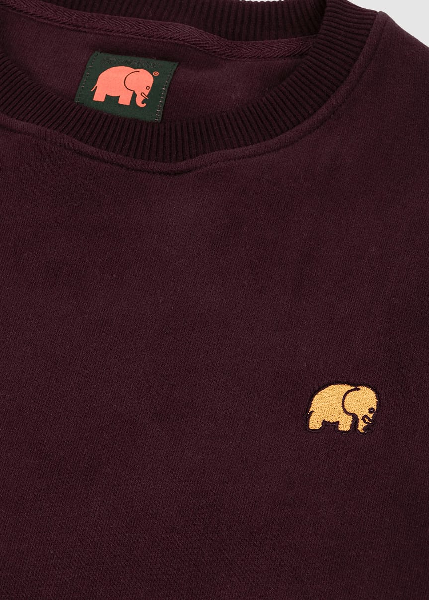 Organic Essential Sweatshirt Wine Red