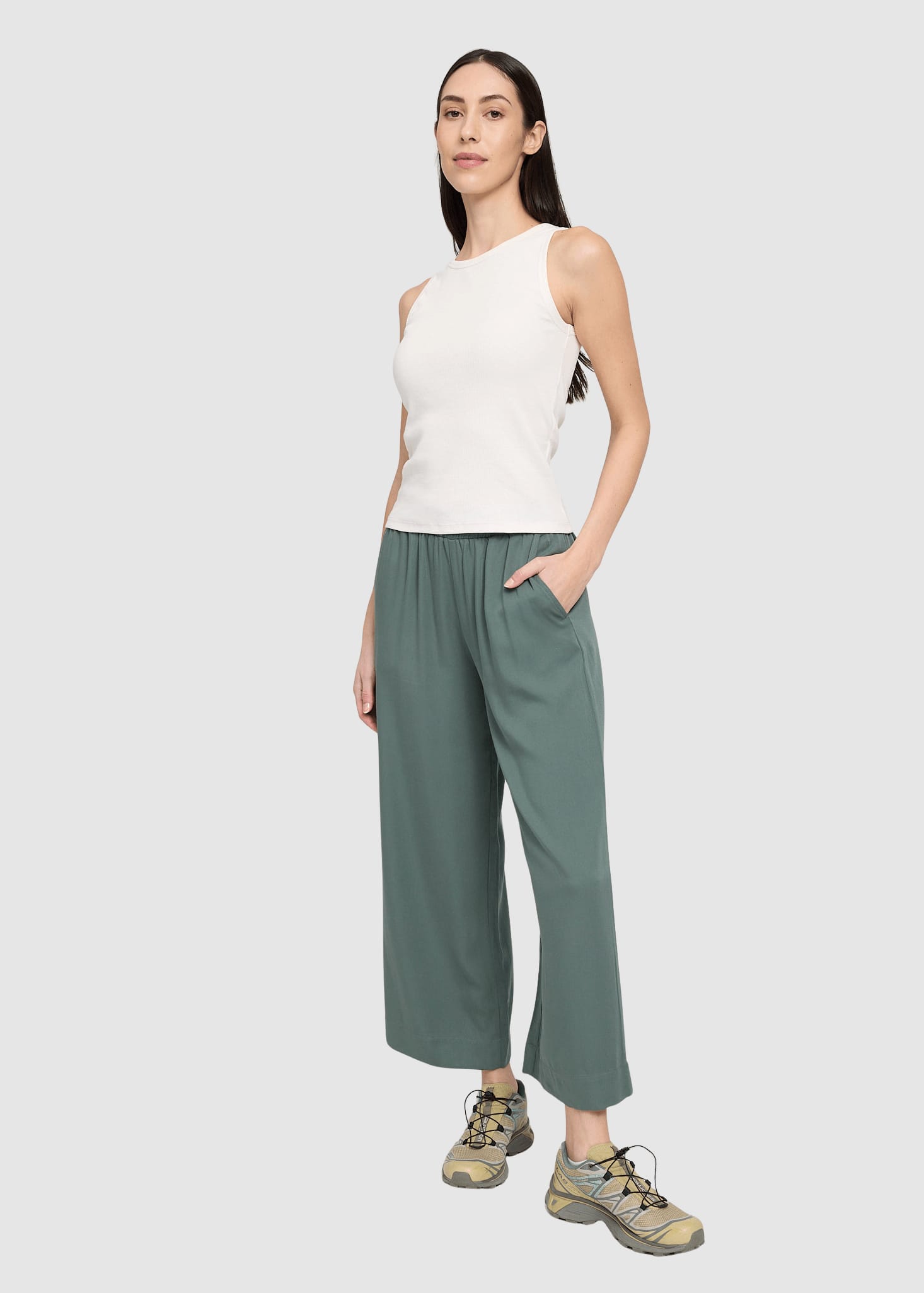 Wide Leg Viscose Pants Bottle Wide Leg Viscose Pants Bottle