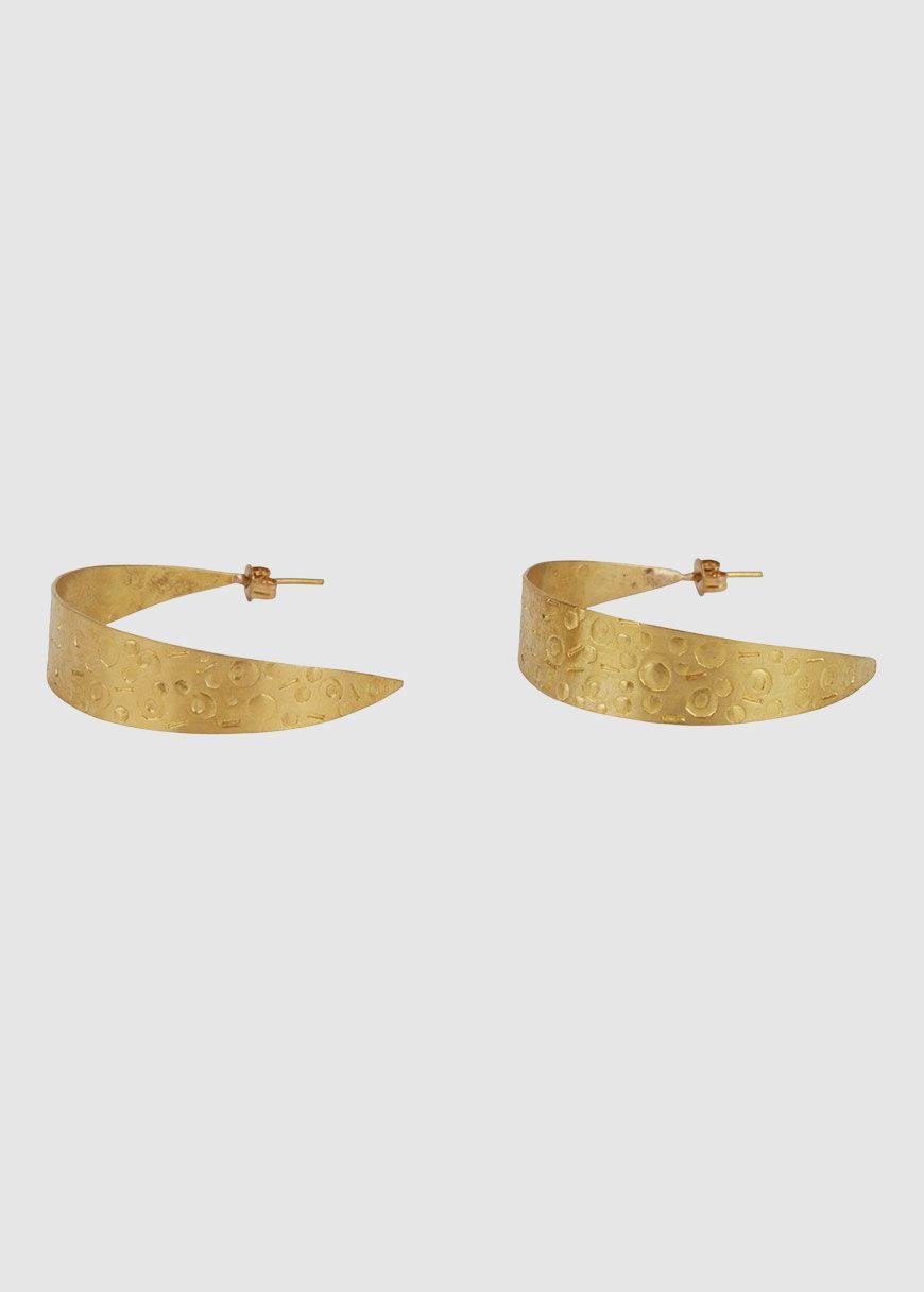 Beaten Crescent Earrings