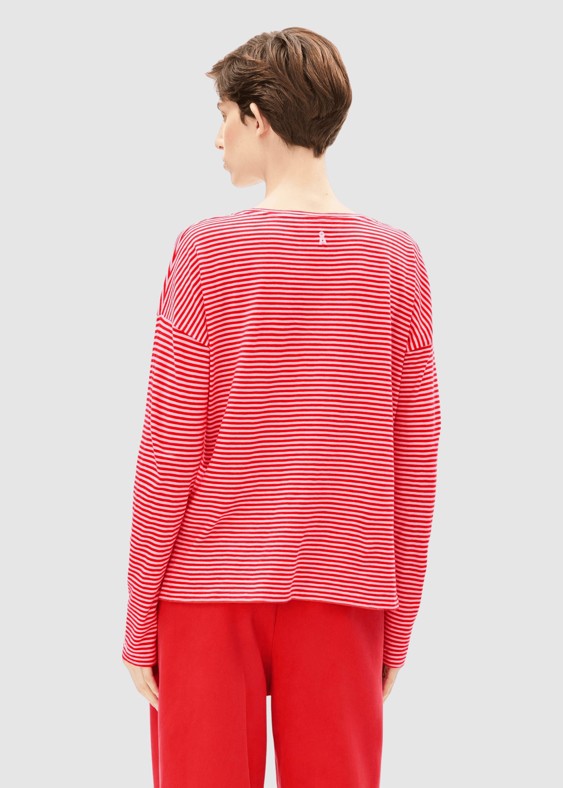 Xianaa Stripe Longsleeve Pink Mist-Mars Red