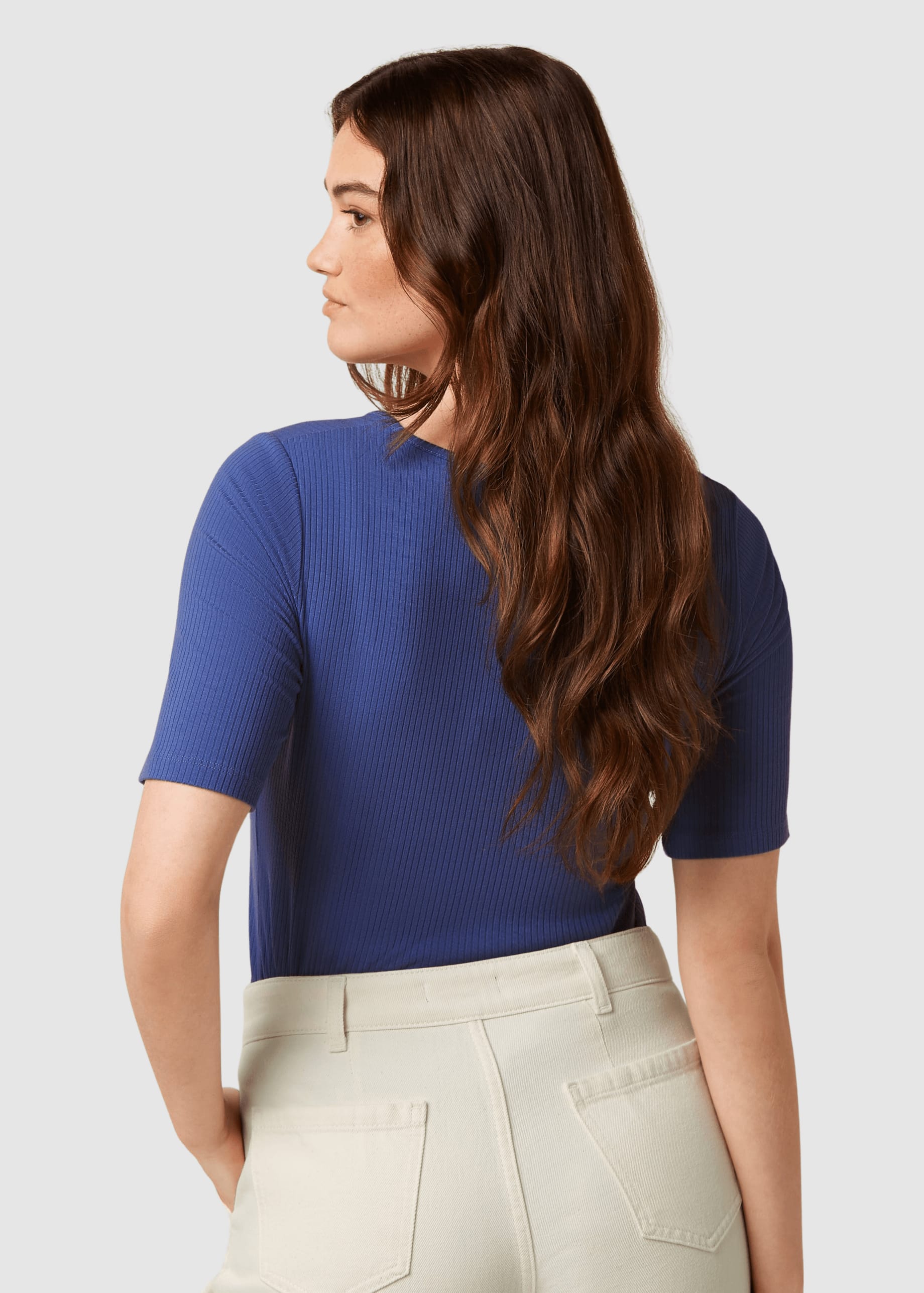 Carice Top Uni Rib Amparo Blue