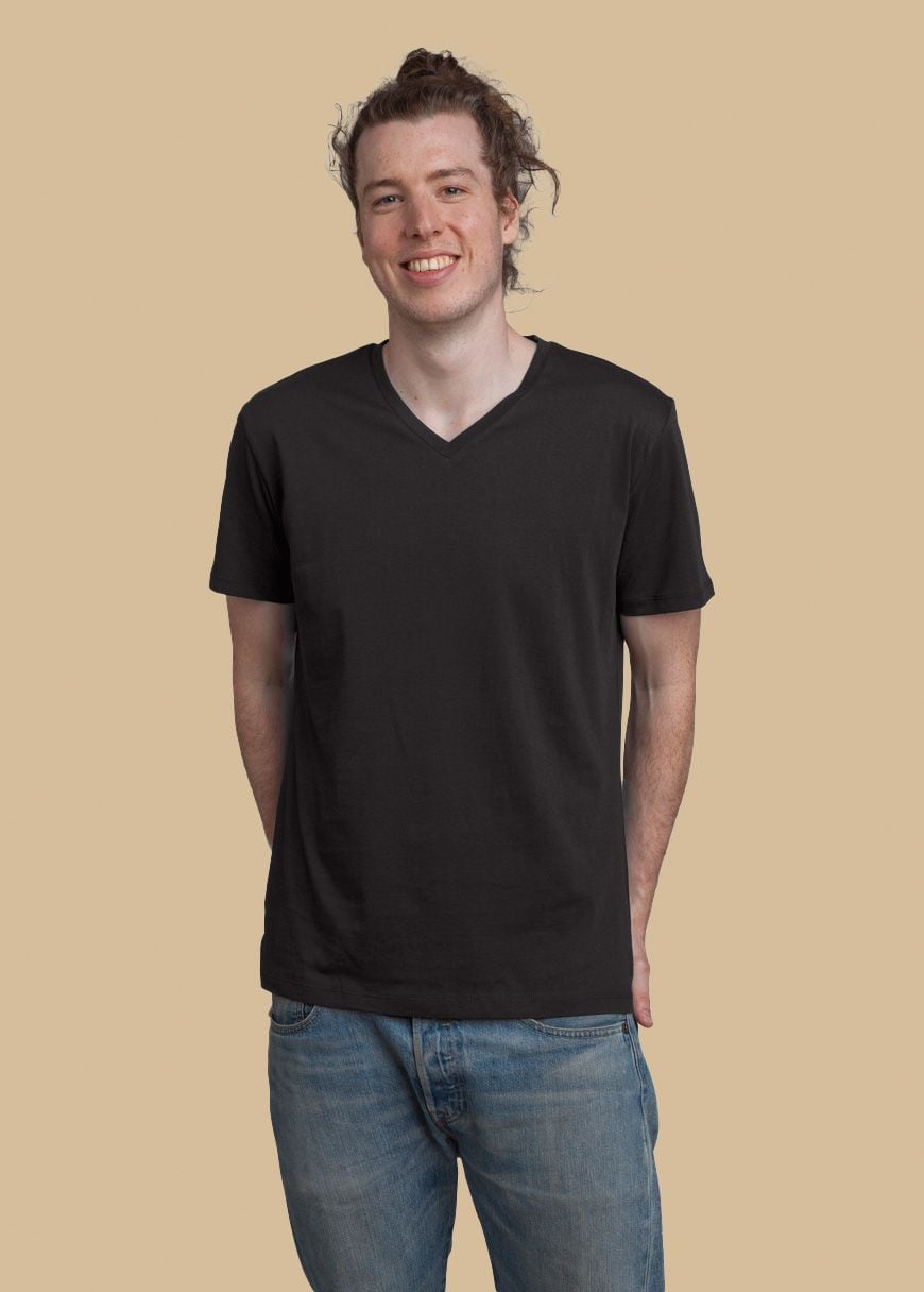 GXB-STTM562-BLACK-01.jpg V-Neck T-Shirt Man Black