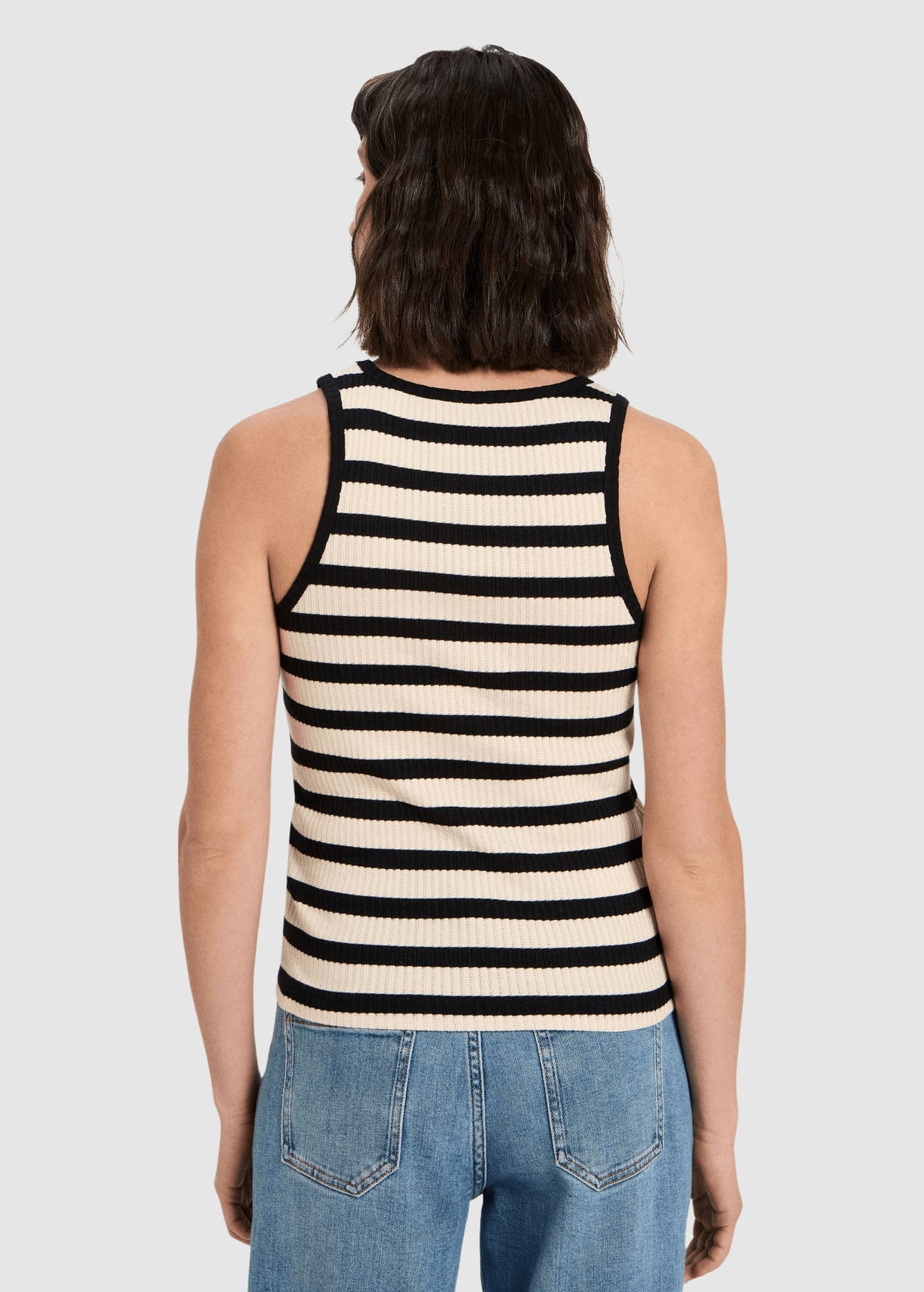 Tanktop Mit Streifen Black Creme
