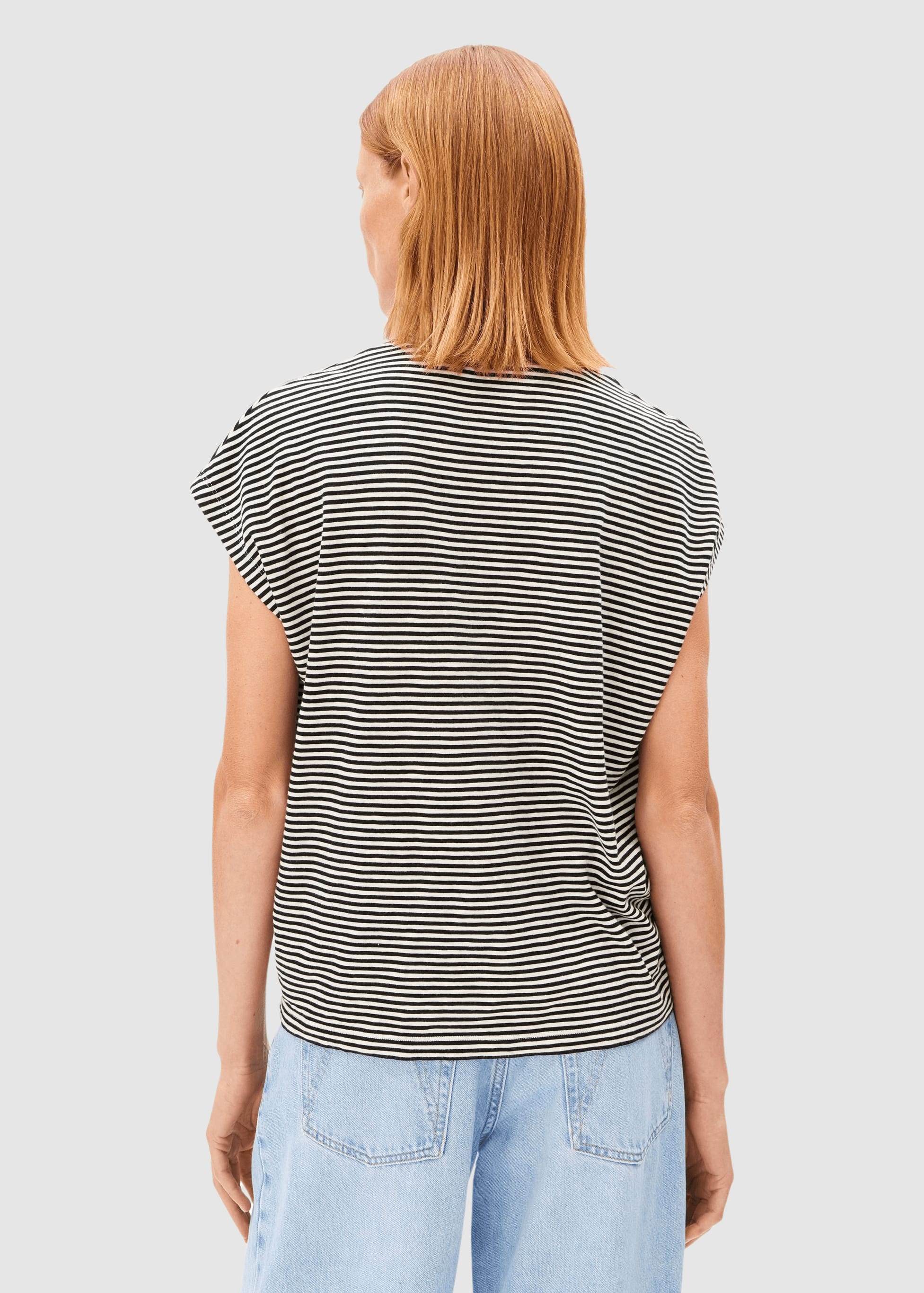 Slub Jersey Stripe T-Shirt Black-Oatmilk Slub Jersey Stripe T-Shirt Black-Oatmilk