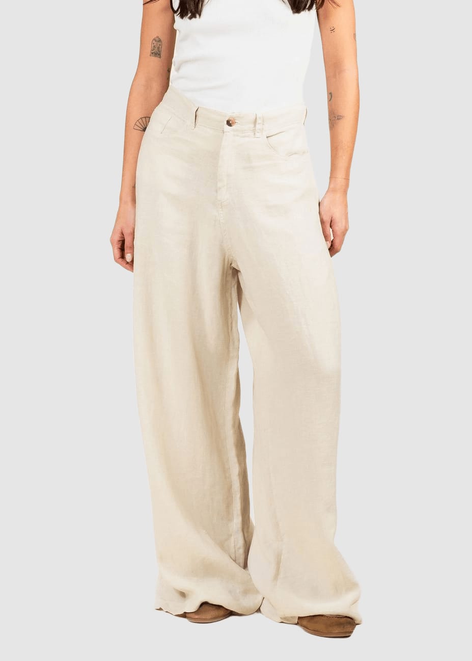 Loren Linen Pant Solid Oatmeal Loren Linen Pant Solid Oatmeal