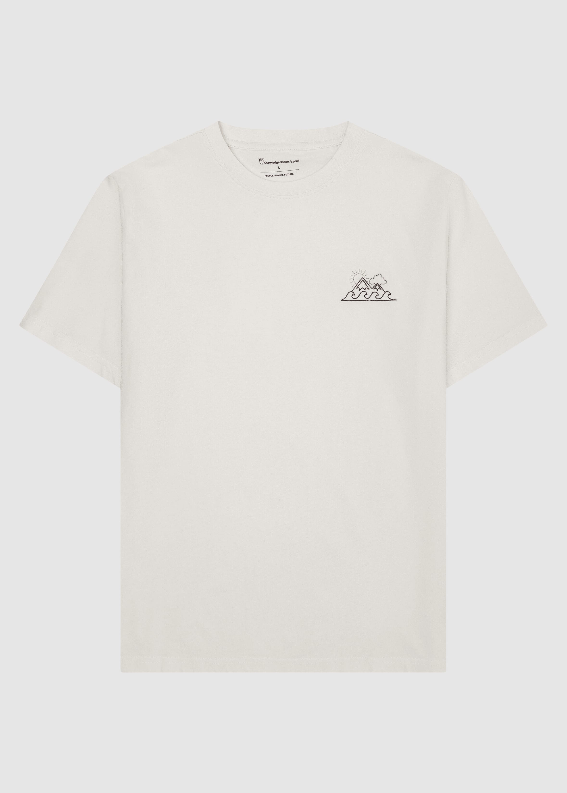 Chest Print T-Shirt Egret