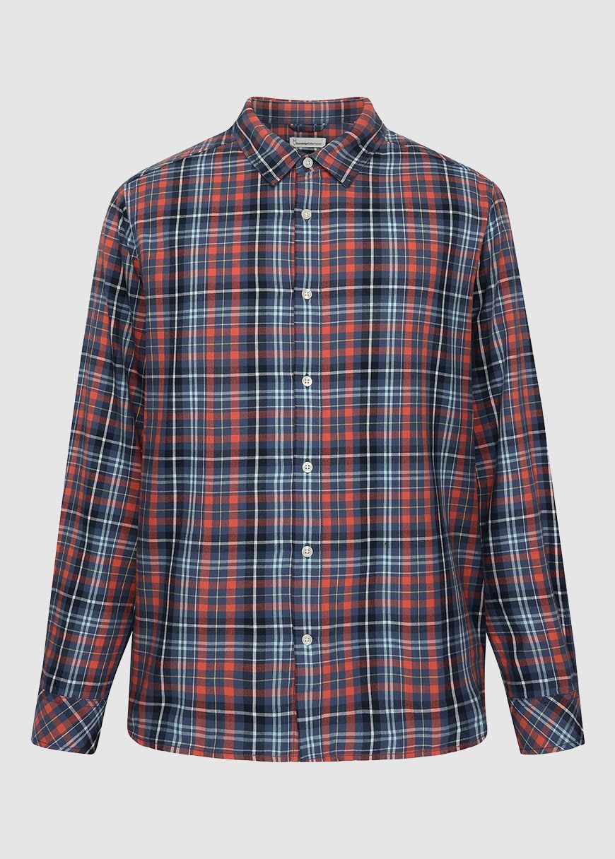 knowledge_cotton_apparel_regular_fit_small_checked_flannel_shirt_SS_25_KCA_1090143_7021_Blue_Check_2_b19991bf49 Regular Fit Small Checked Flannel Shirt