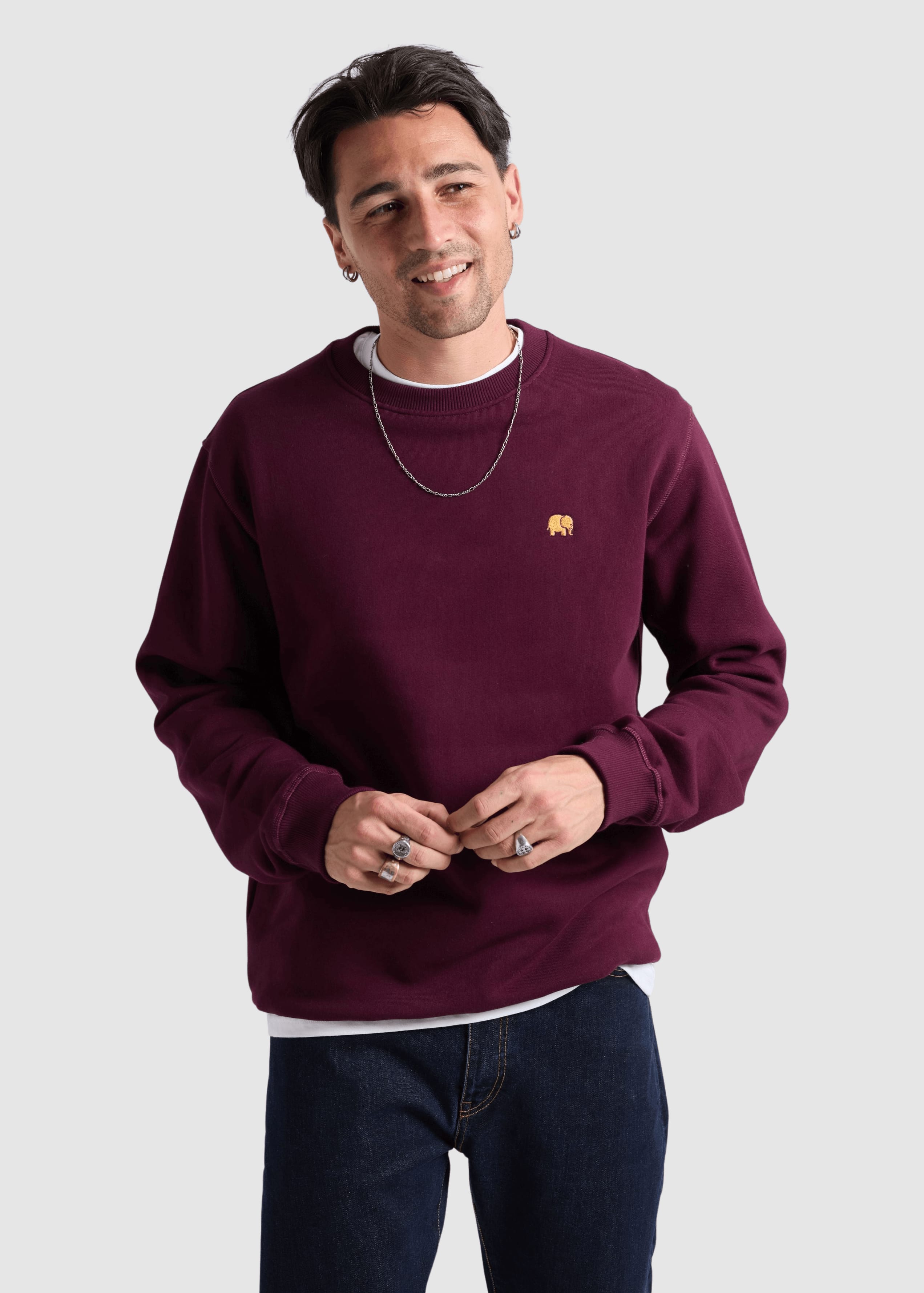 Organic Essential Sweatshirt Wine Red