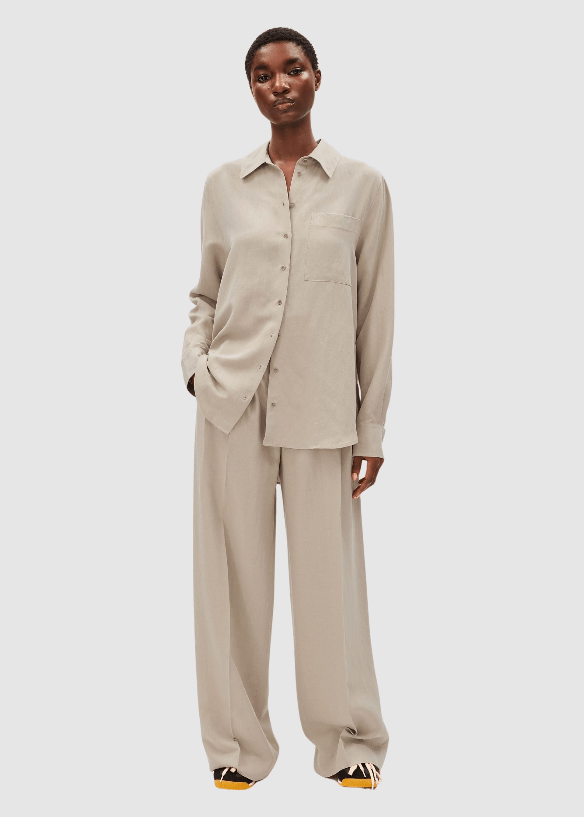 Linen Blend Shirt Blouse Sandstone Linen Blend Shirt Blouse Sandstone
