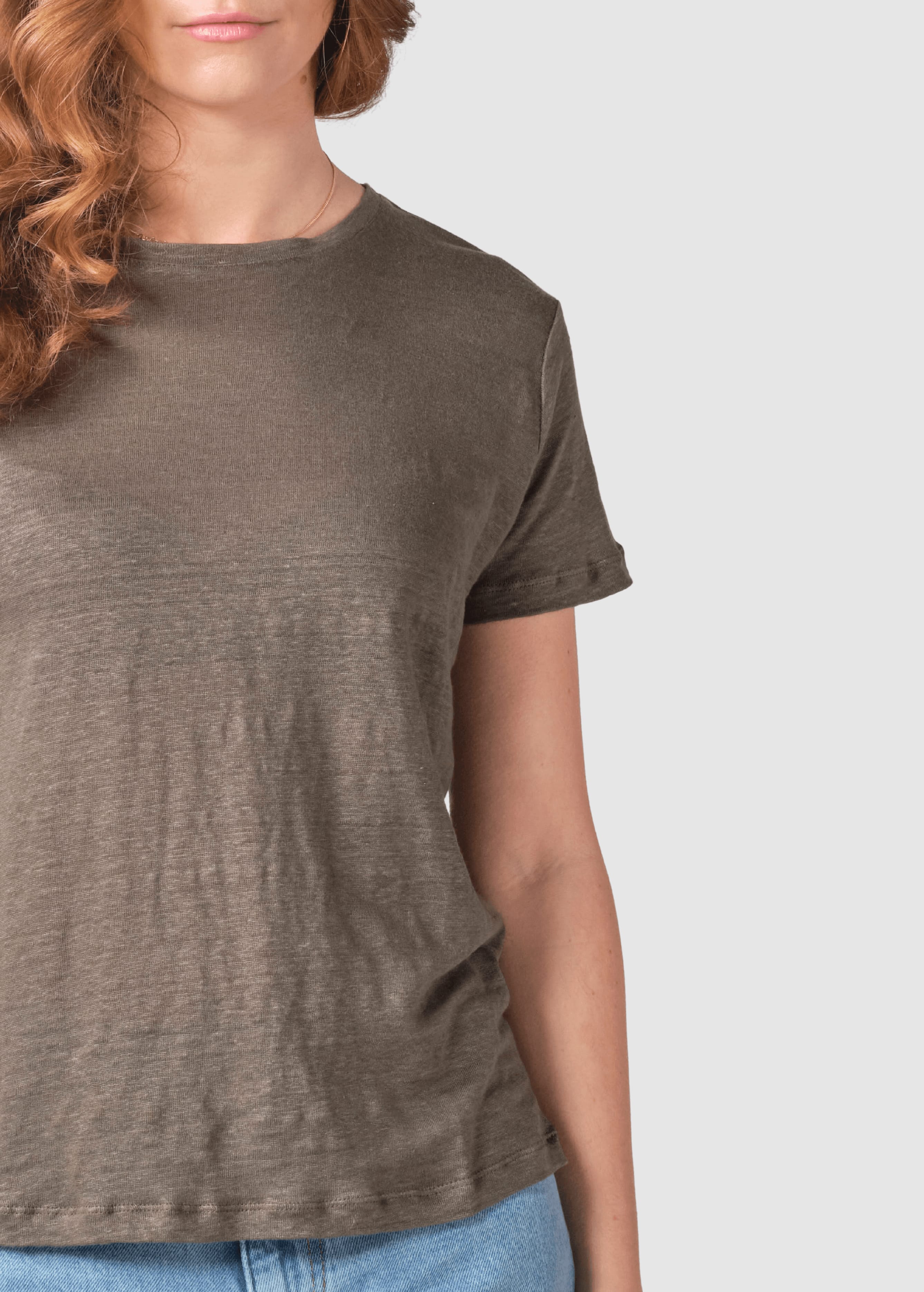 Rikke Linen Tee Taupe Rikke Linen Tee Taupe