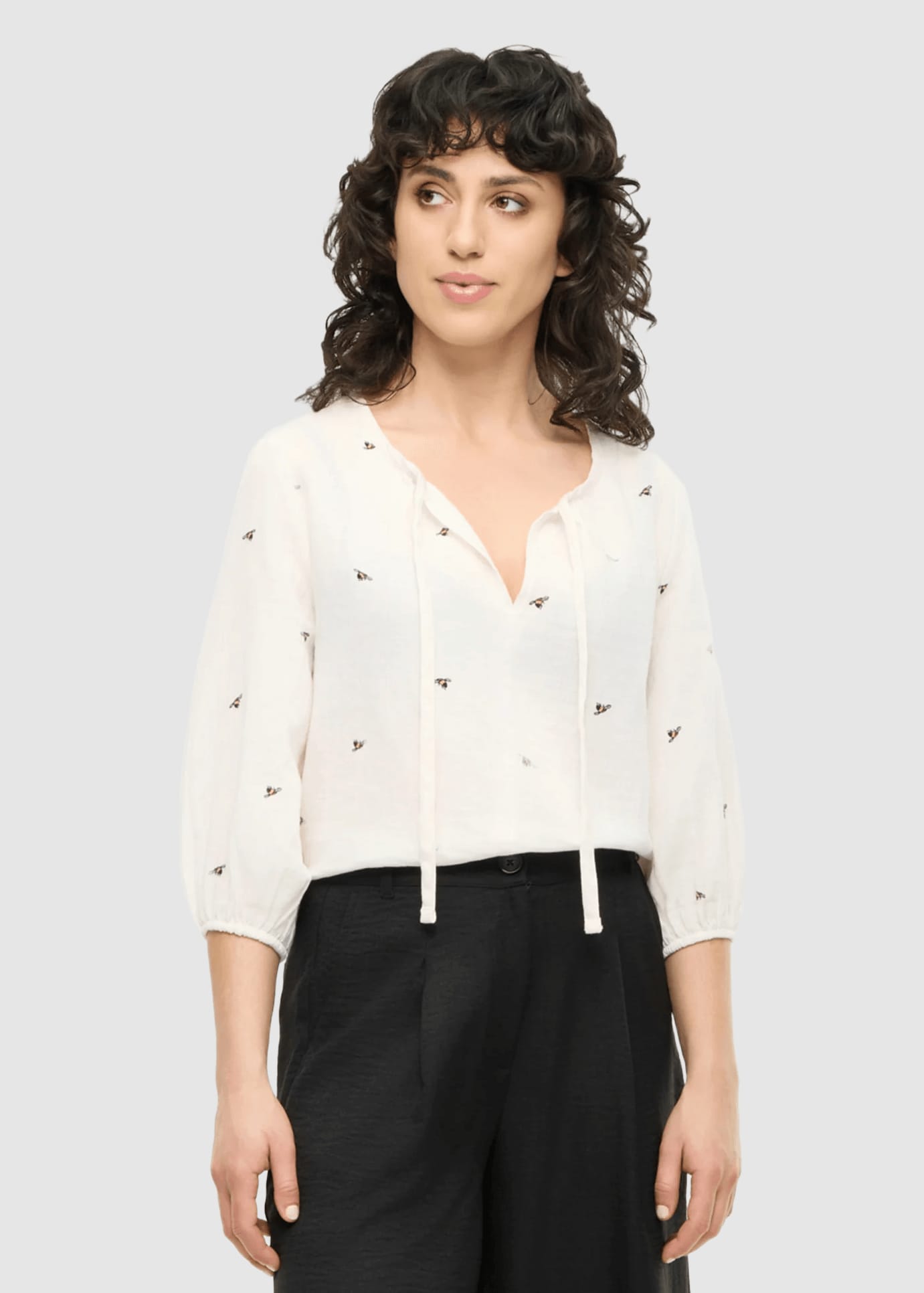 Golden Flow Blouse White Golden Flow Blouse White
