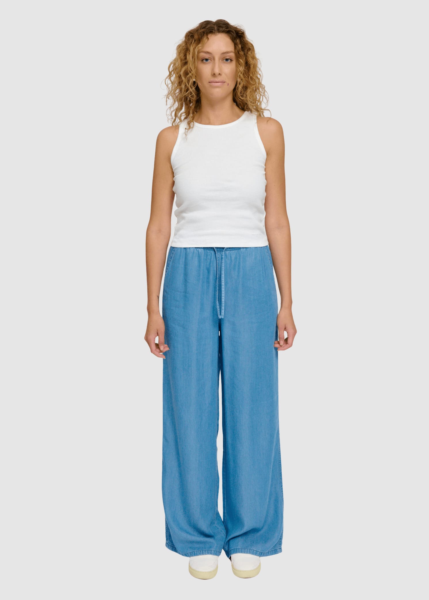 Drawstring Tencel Pants Dark Blue Wash Drawstring Tencel Pants Dark Blue Wash
