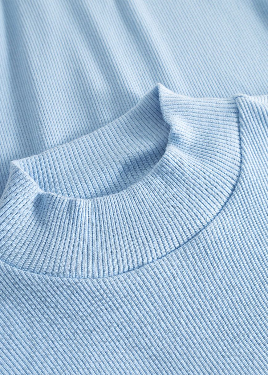 High Neck Rib Top
