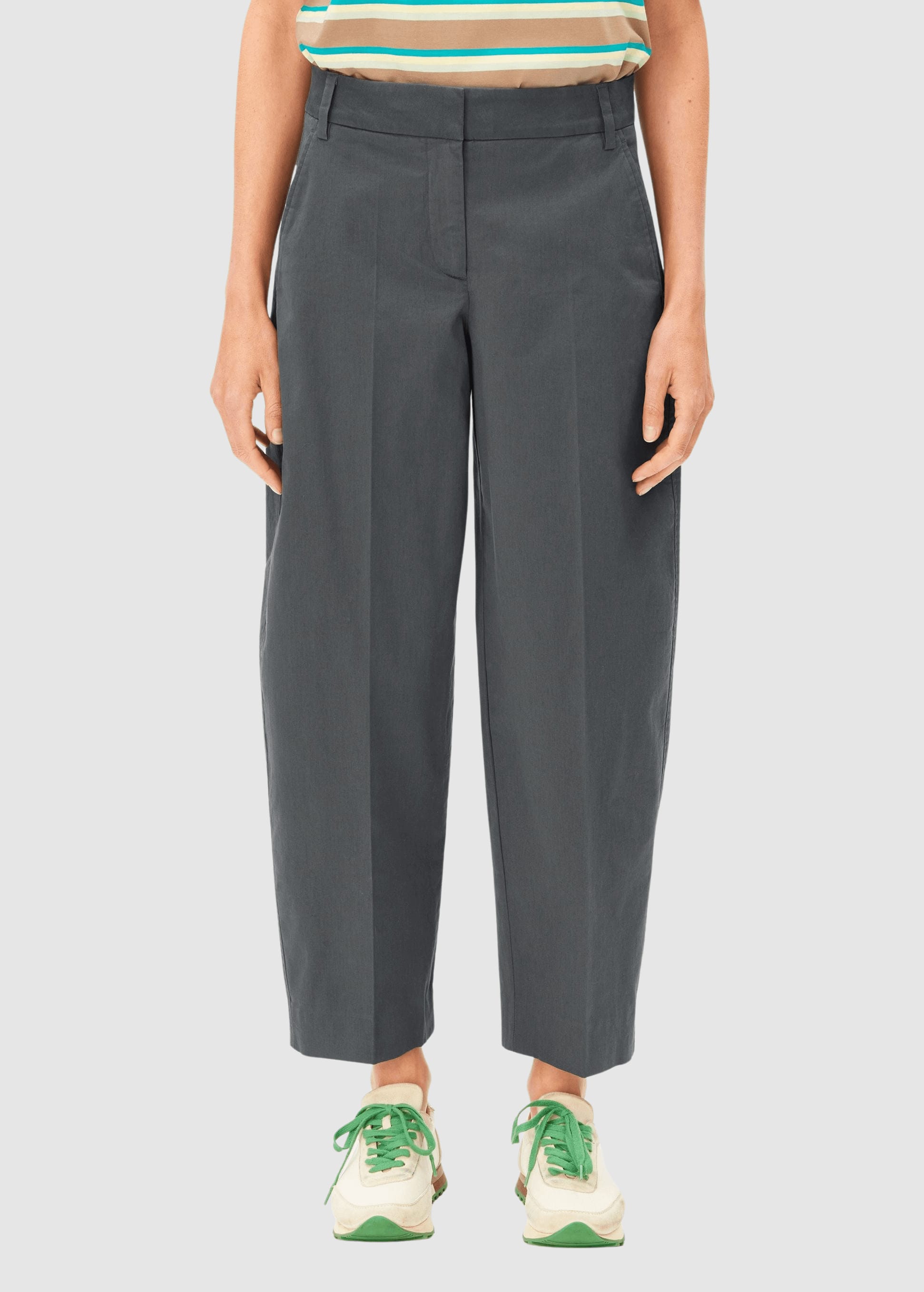 Barrel Leg Twill Pant Space Steel Barrel Leg Twill Pant Space Steel