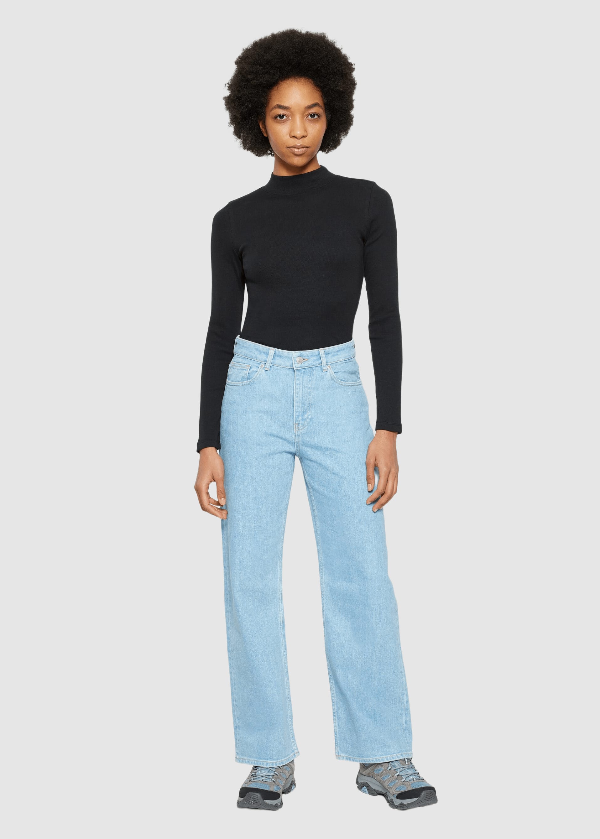 Rib Mock Neck Black Jet